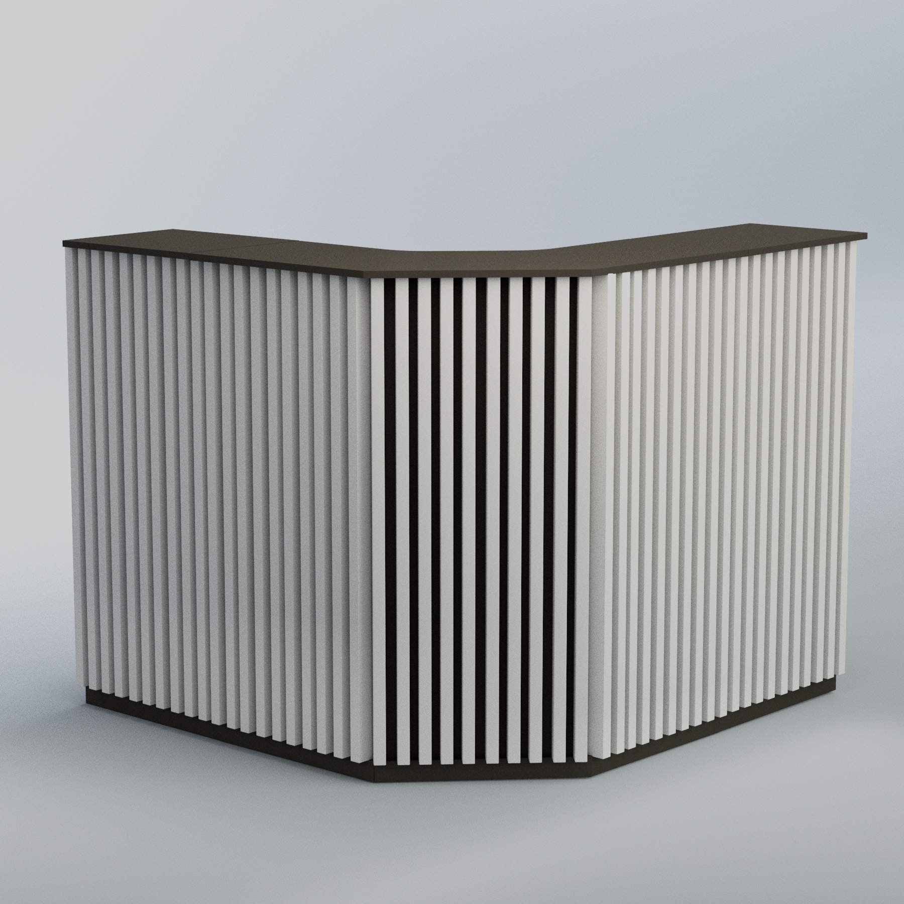 Ресепшен Г-образный серии ВЕРТИКАЛЬ №4 Черный + Белый