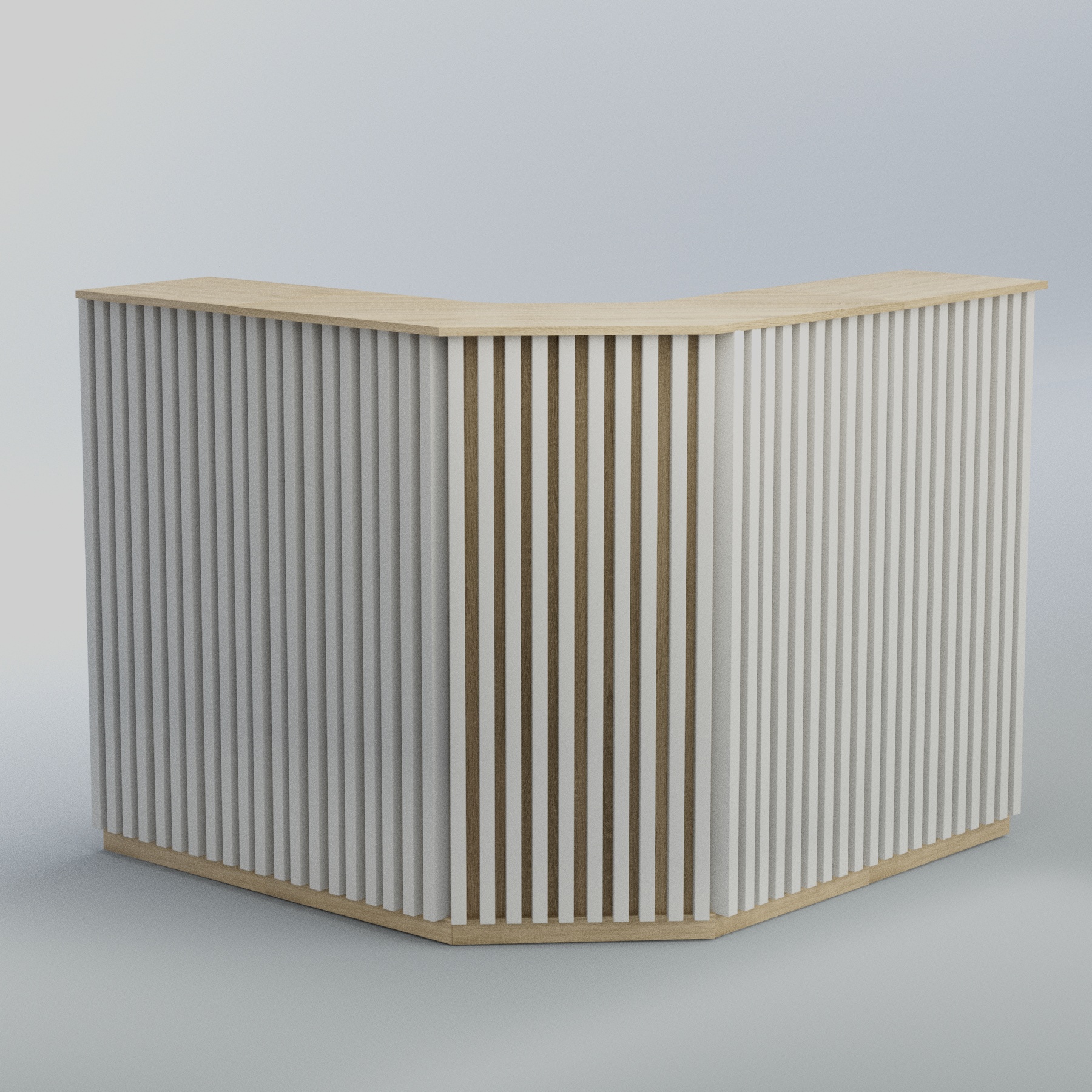 Ресепшен Г-образный серии ВЕРТИКАЛЬ №4 Дуб Сонома + Белый