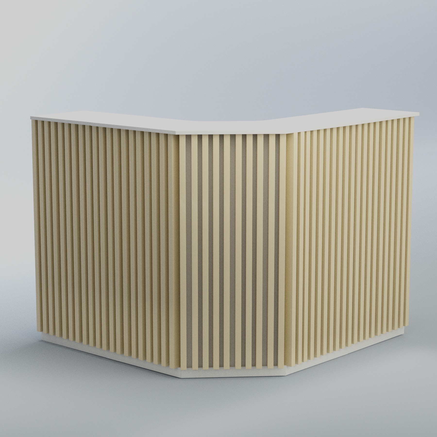 Ресепшен Г-образный серии ВЕРТИКАЛЬ №4 Белый + Дуб Сонома