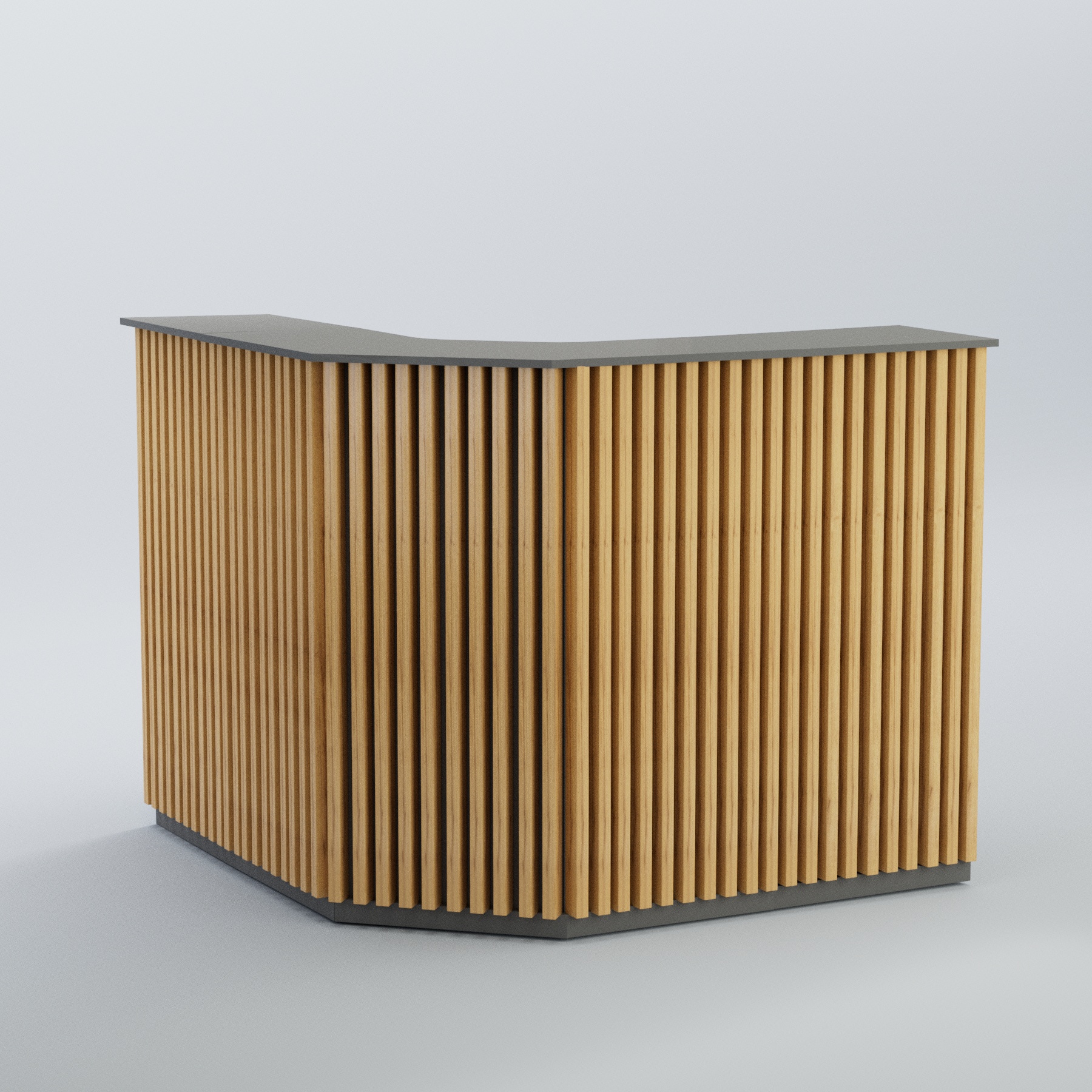 Ресепшен Г-образный серии ВЕРТИКАЛЬ №4 Темно-Серый  + Дуб Золотистый