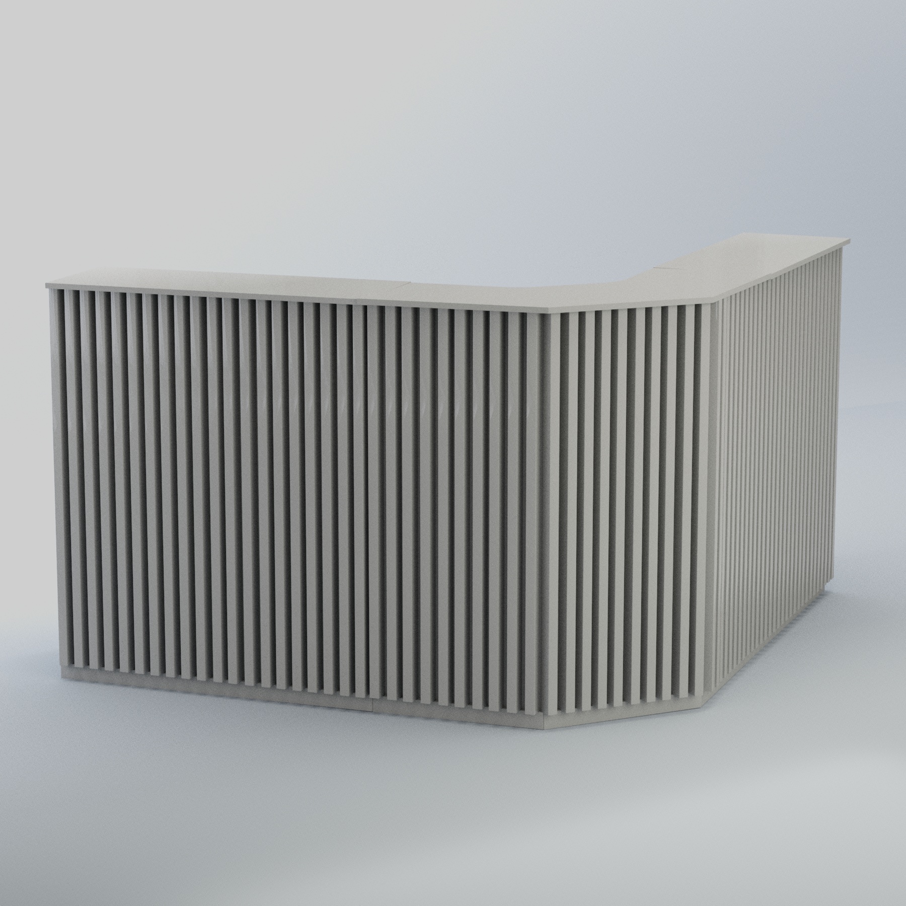 Ресепшен угловой большой серии ВЕРТИКАЛЬ №5 Серый