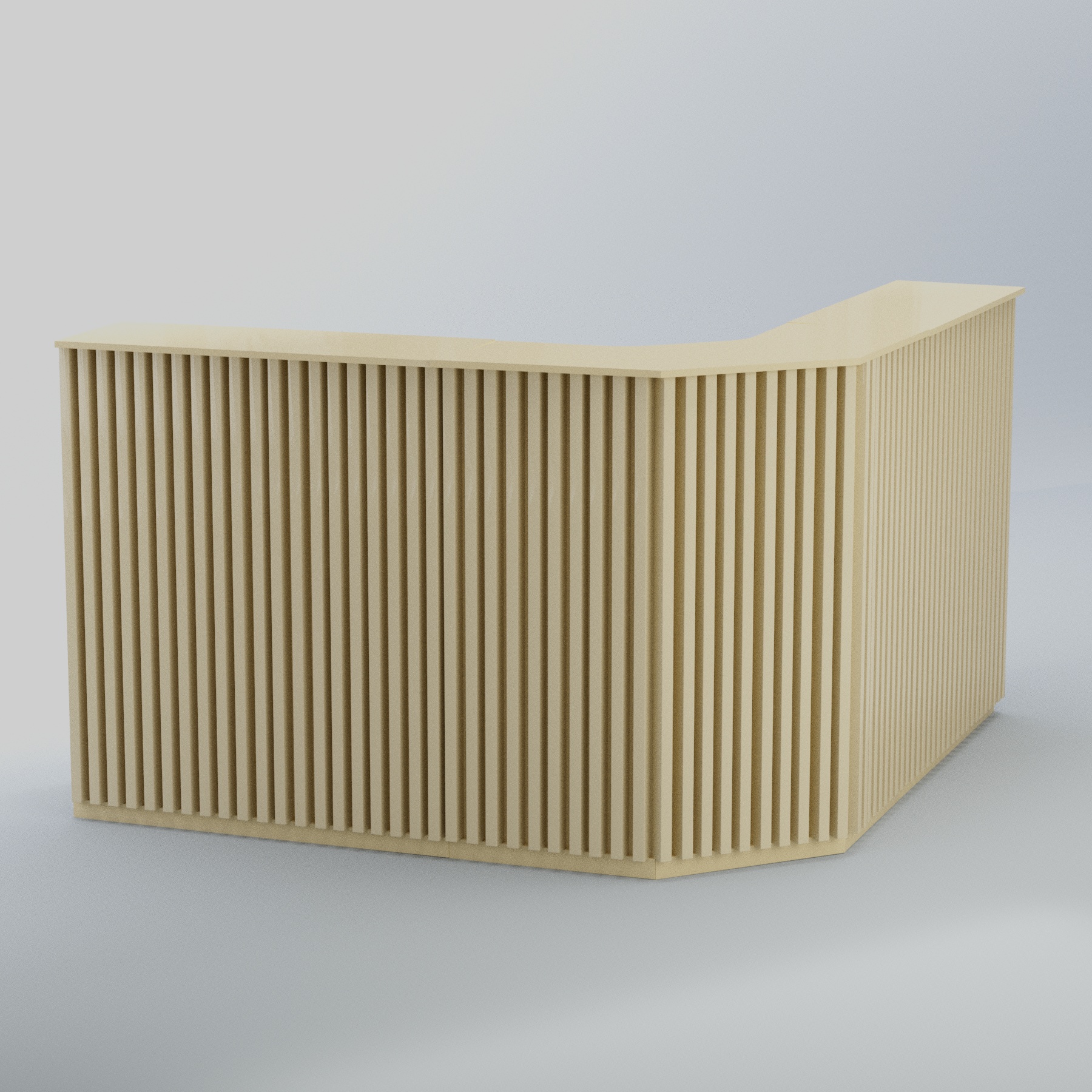 Ресепшен угловой большой серии ВЕРТИКАЛЬ №5 Крем Вайс