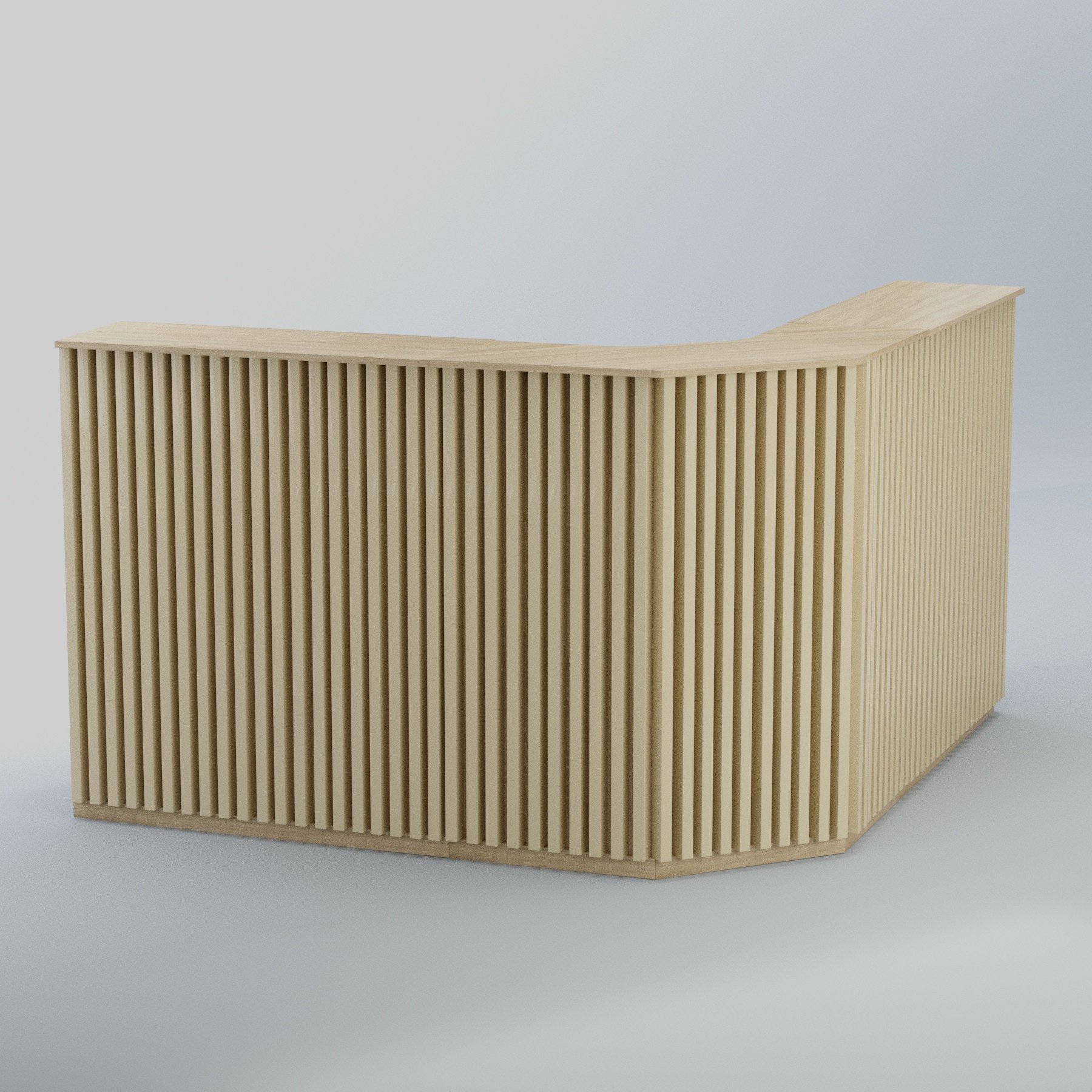 Ресепшен угловой большой серии ВЕРТИКАЛЬ №5 Дуб Сонома и Крем Вайс 5-U2236