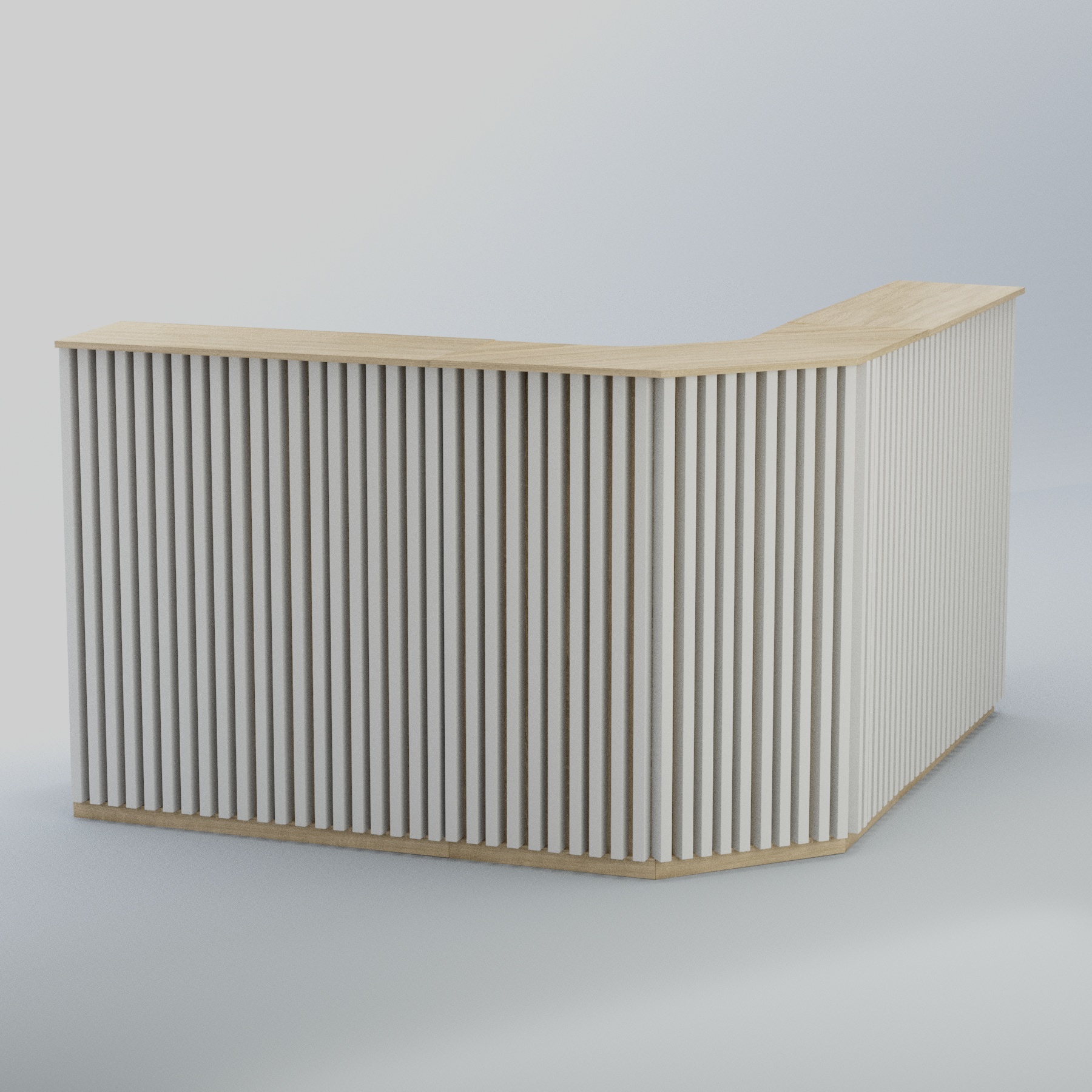 Ресепшен угловой большой серии ВЕРТИКАЛЬ №5 Дуб Сонома + Белый