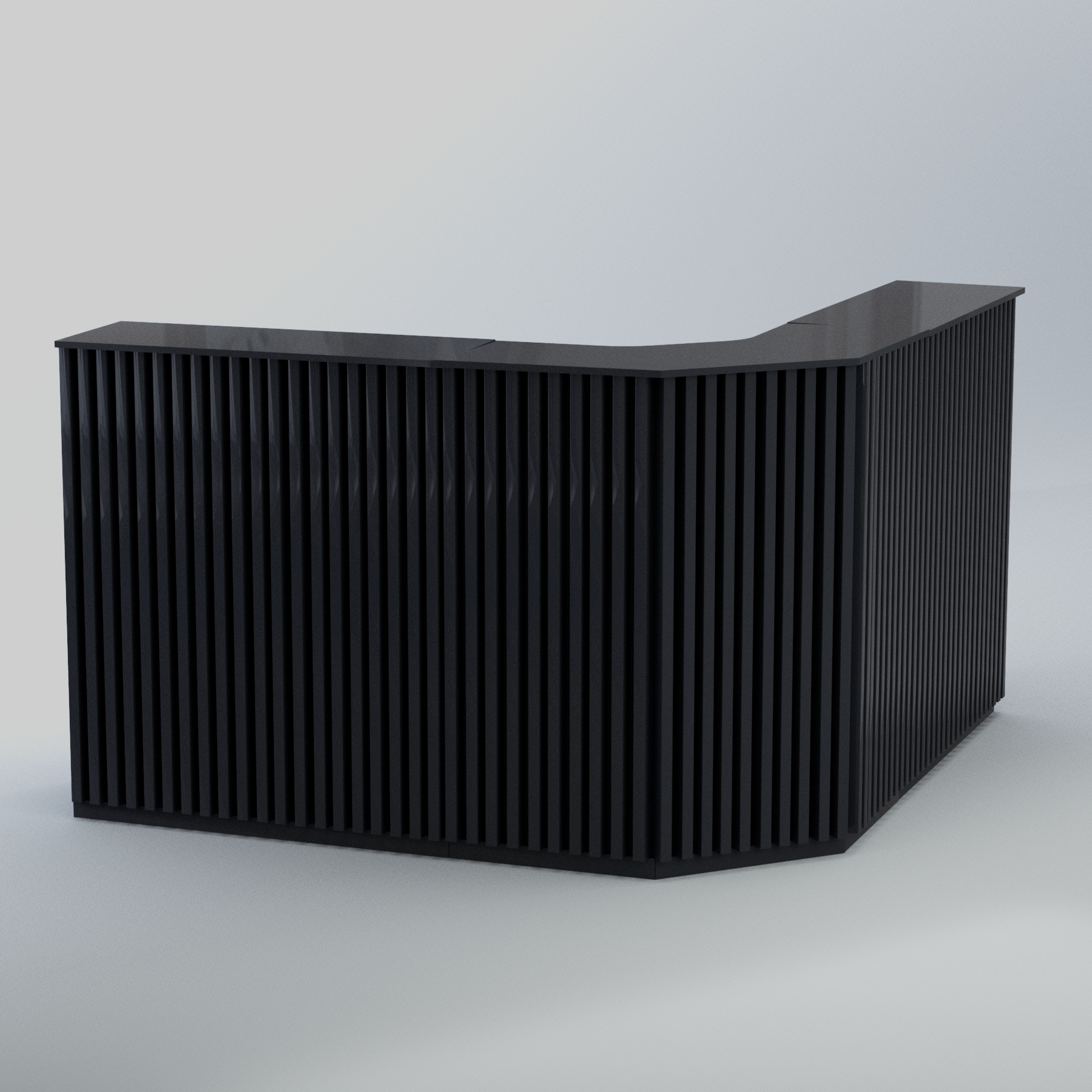 Ресепшен угловой большой серии ВЕРТИКАЛЬ №5 Антрацит