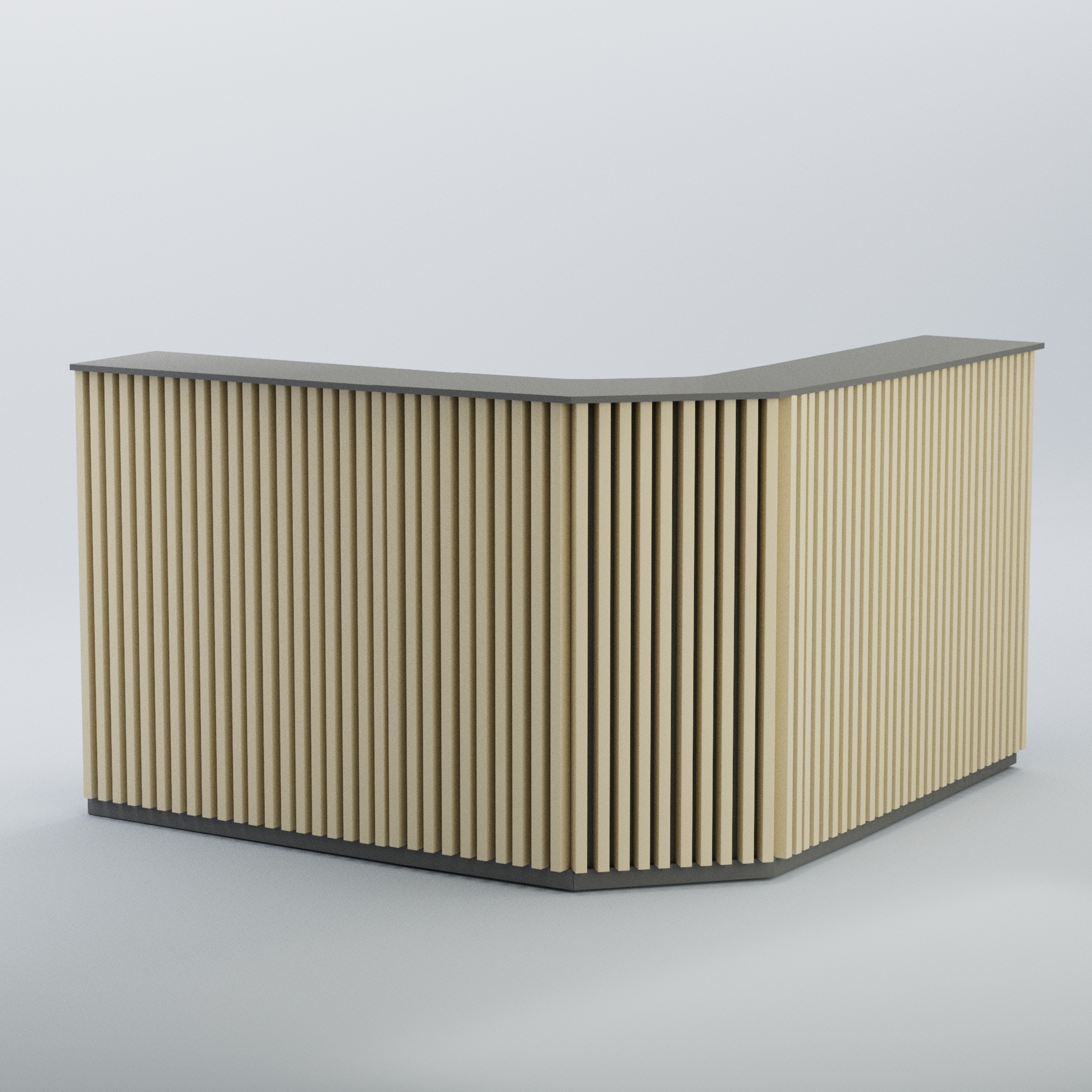 Ресепшен угловой большой серии ВЕРТИКАЛЬ №5 Темно-серый + Крем Вайс