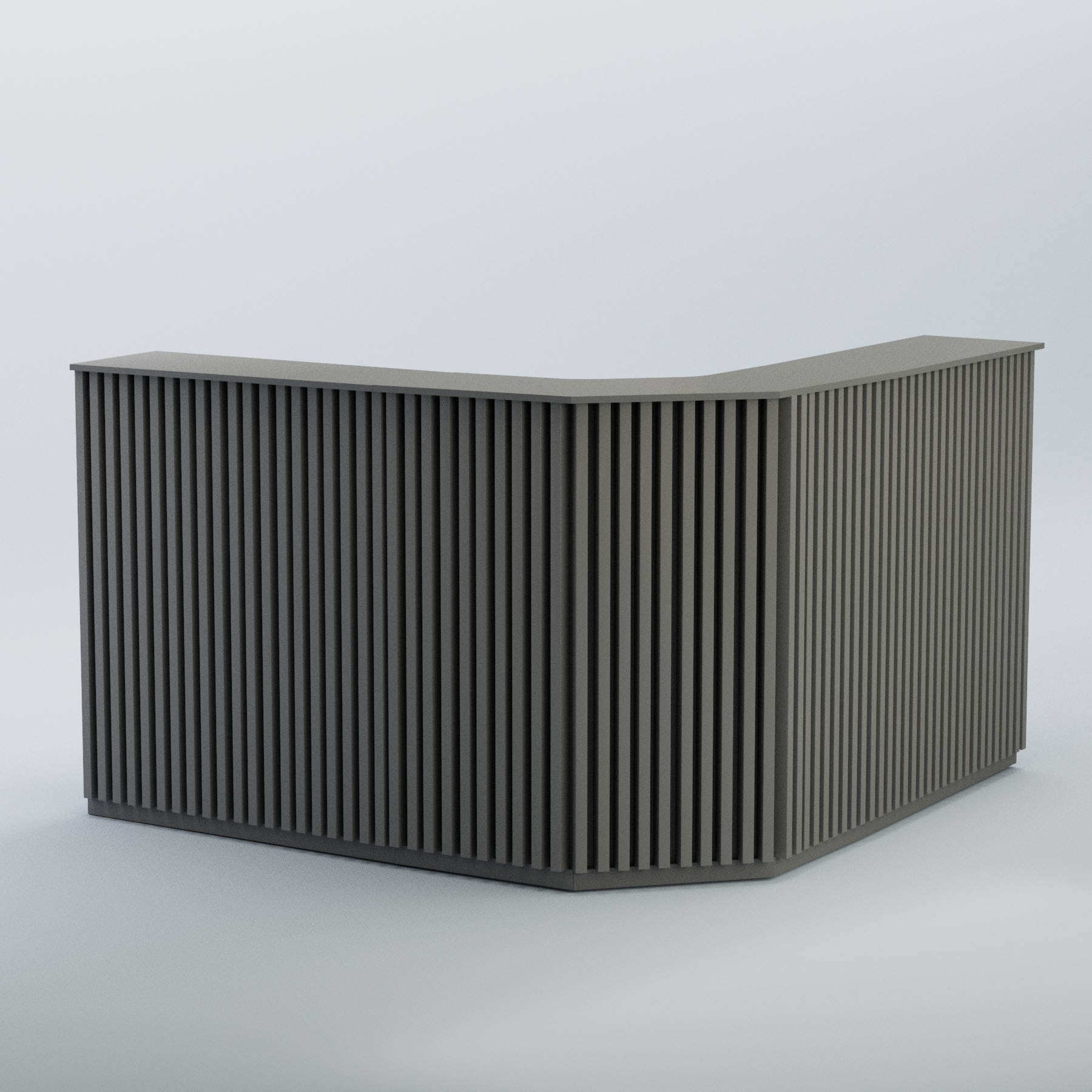 Ресепшен угловой большой серии ВЕРТИКАЛЬ №5 Темно-Серый