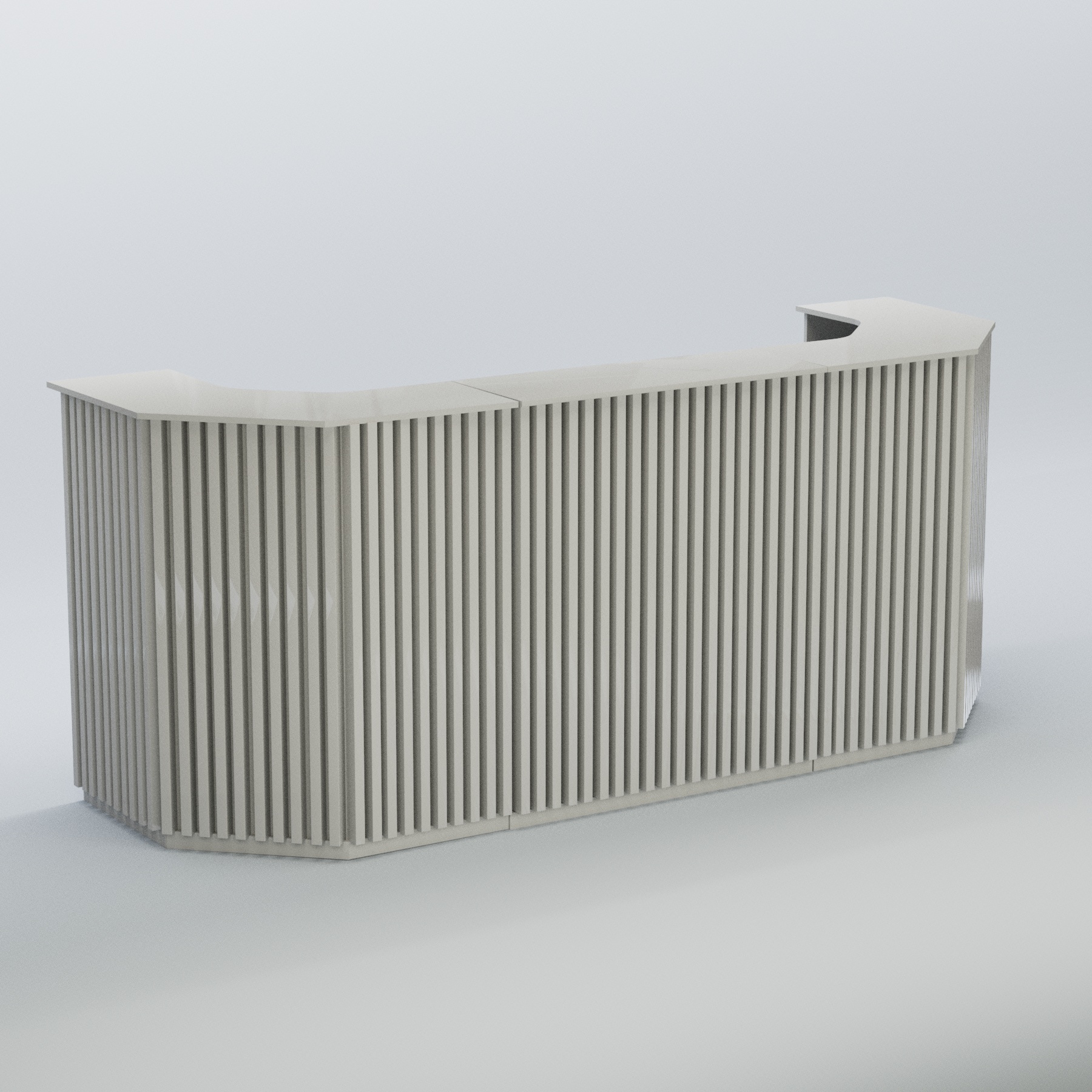 Ресепшен со скошенными углами серии ВЕРТИКАЛЬ №6 Серый