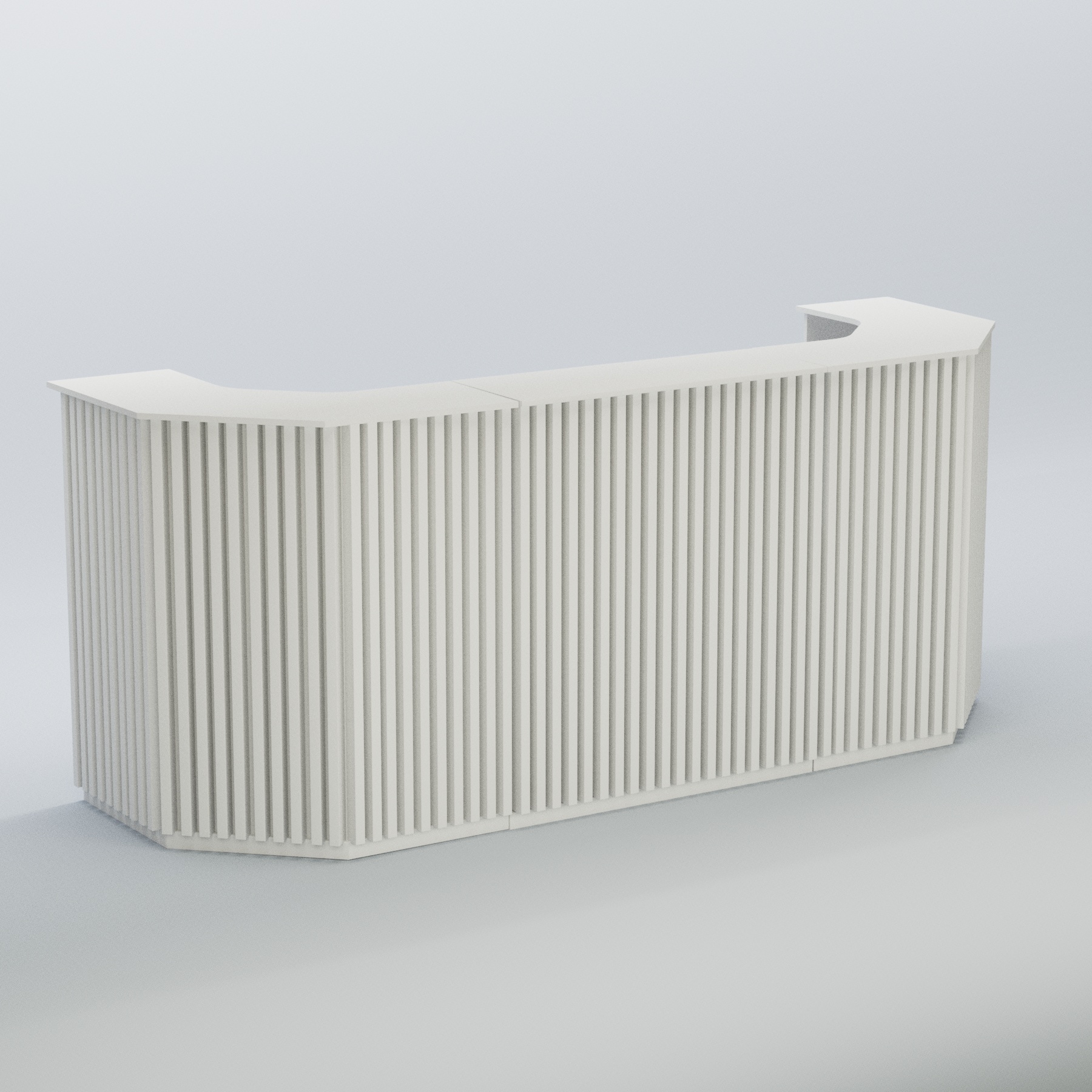 Ресепшен со скошенными углами серии ВЕРТИКАЛЬ №6 Белый