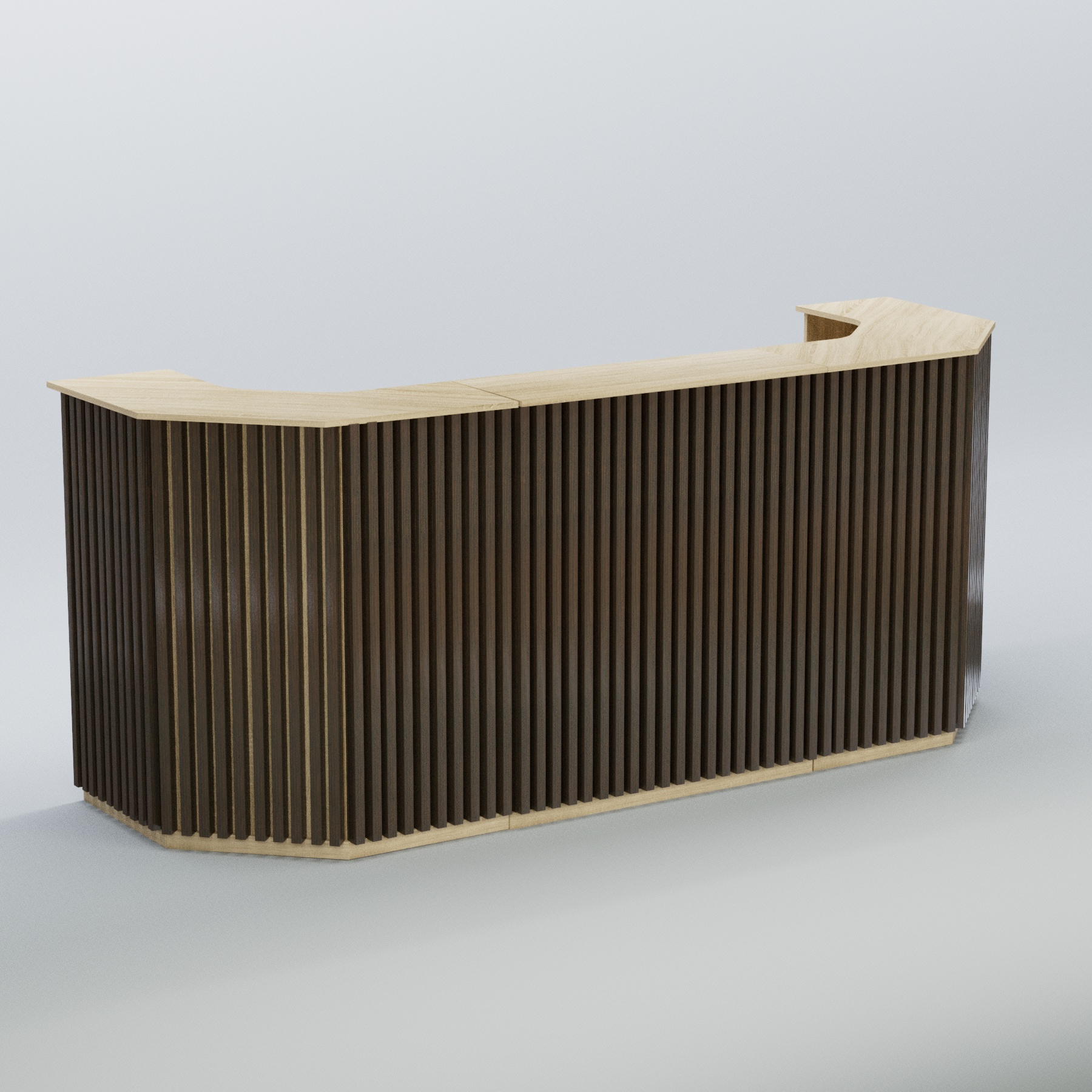 Ресепшен со скошенными углами серии ВЕРТИКАЛЬ №6 Дуб Сонома + Дуб Венге