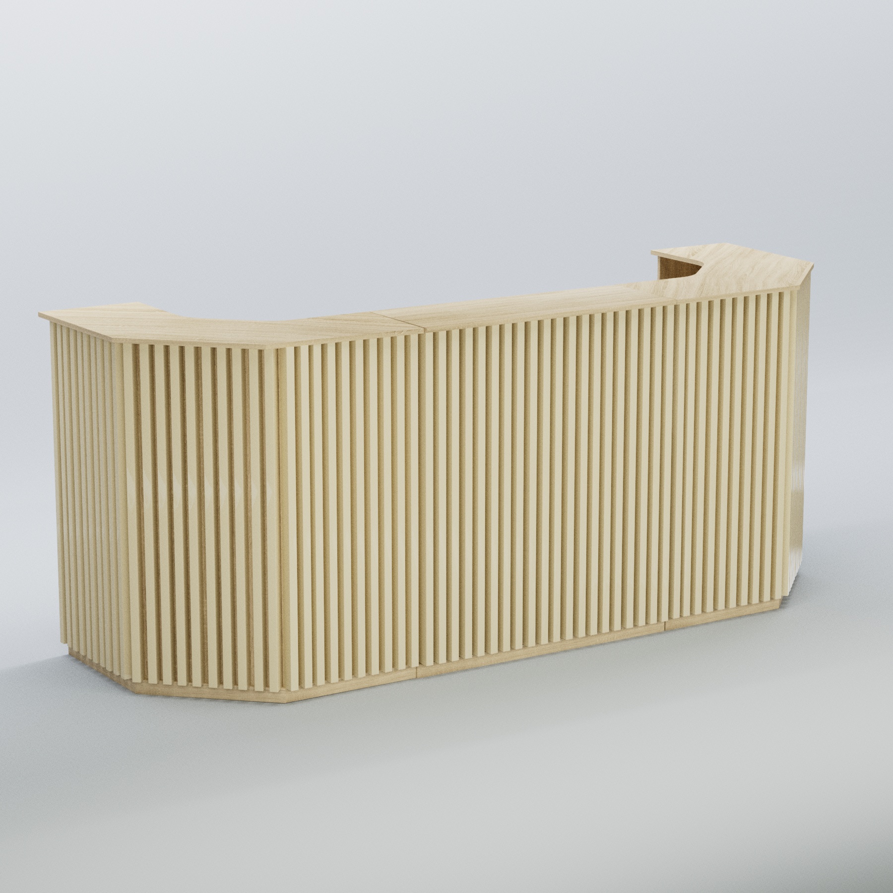 Ресепшен со скошенными углами серии ВЕРТИКАЛЬ №6 Дуб Сонома и Крем Вайс 5-U2236