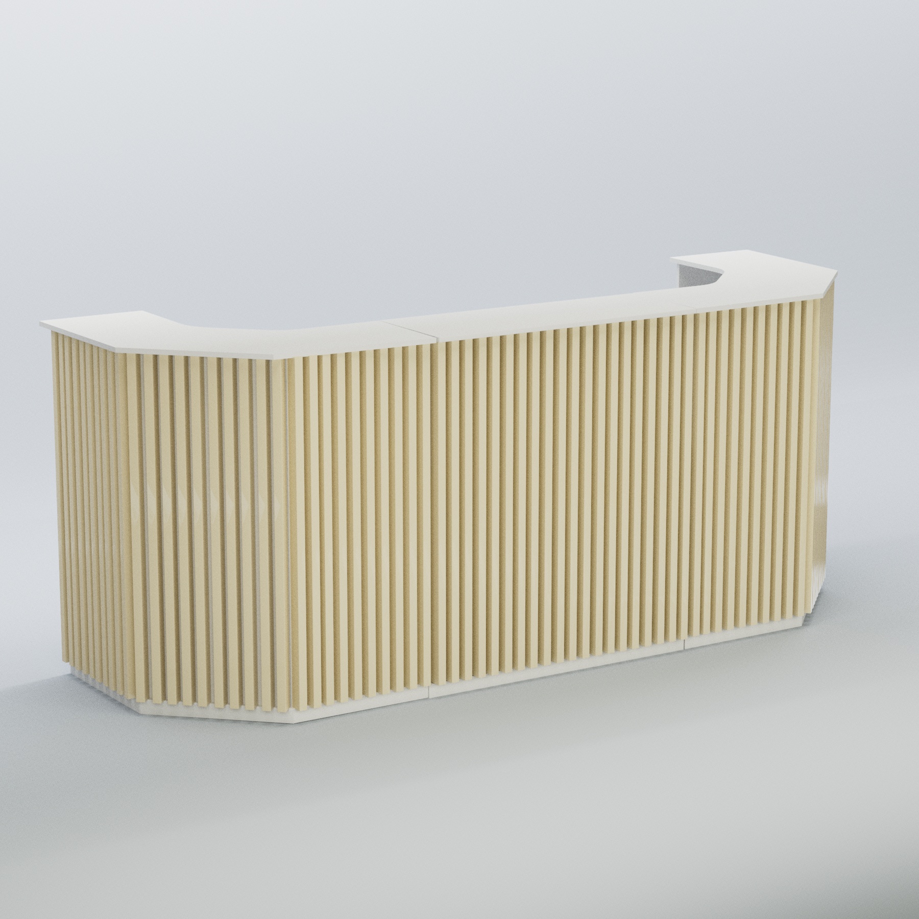 Ресепшен со скошенными углами серии ВЕРТИКАЛЬ №6 Белый + Крем Вайс