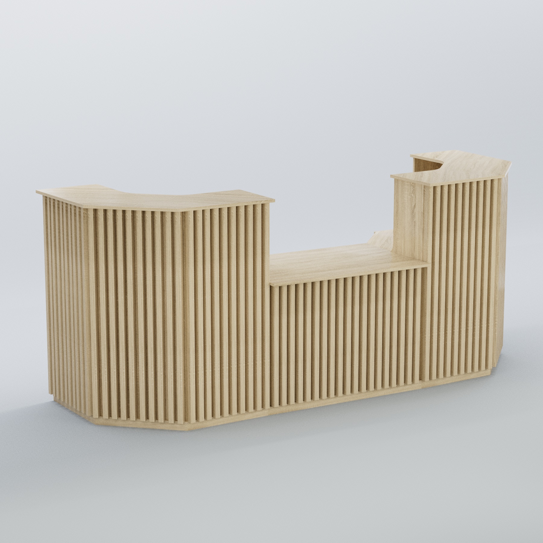 Ресепшен со столом выдачи серии ВЕРТИКАЛЬ №7 Дуб сонома