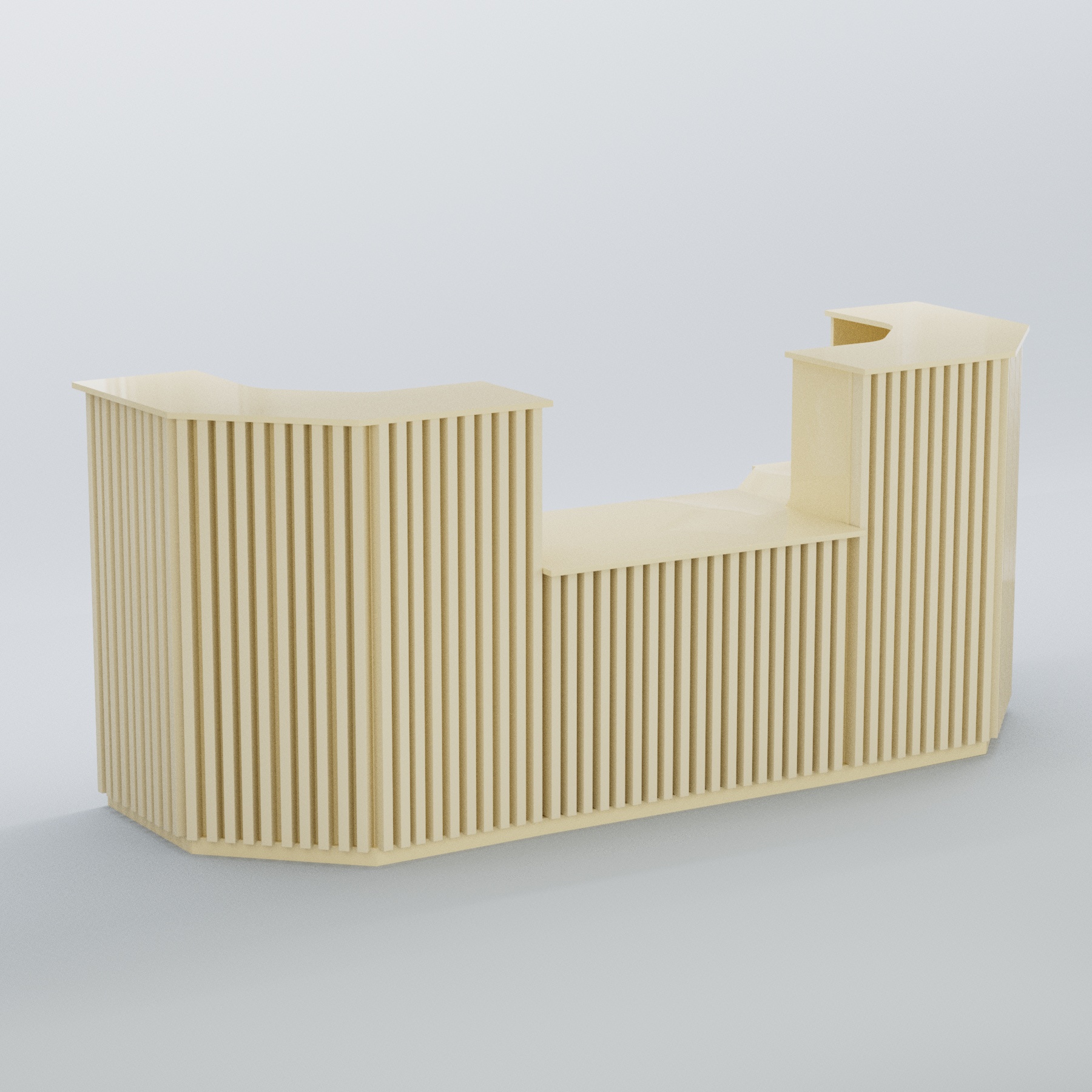 Ресепшен со столом выдачи серии ВЕРТИКАЛЬ №7 Крем Вайс