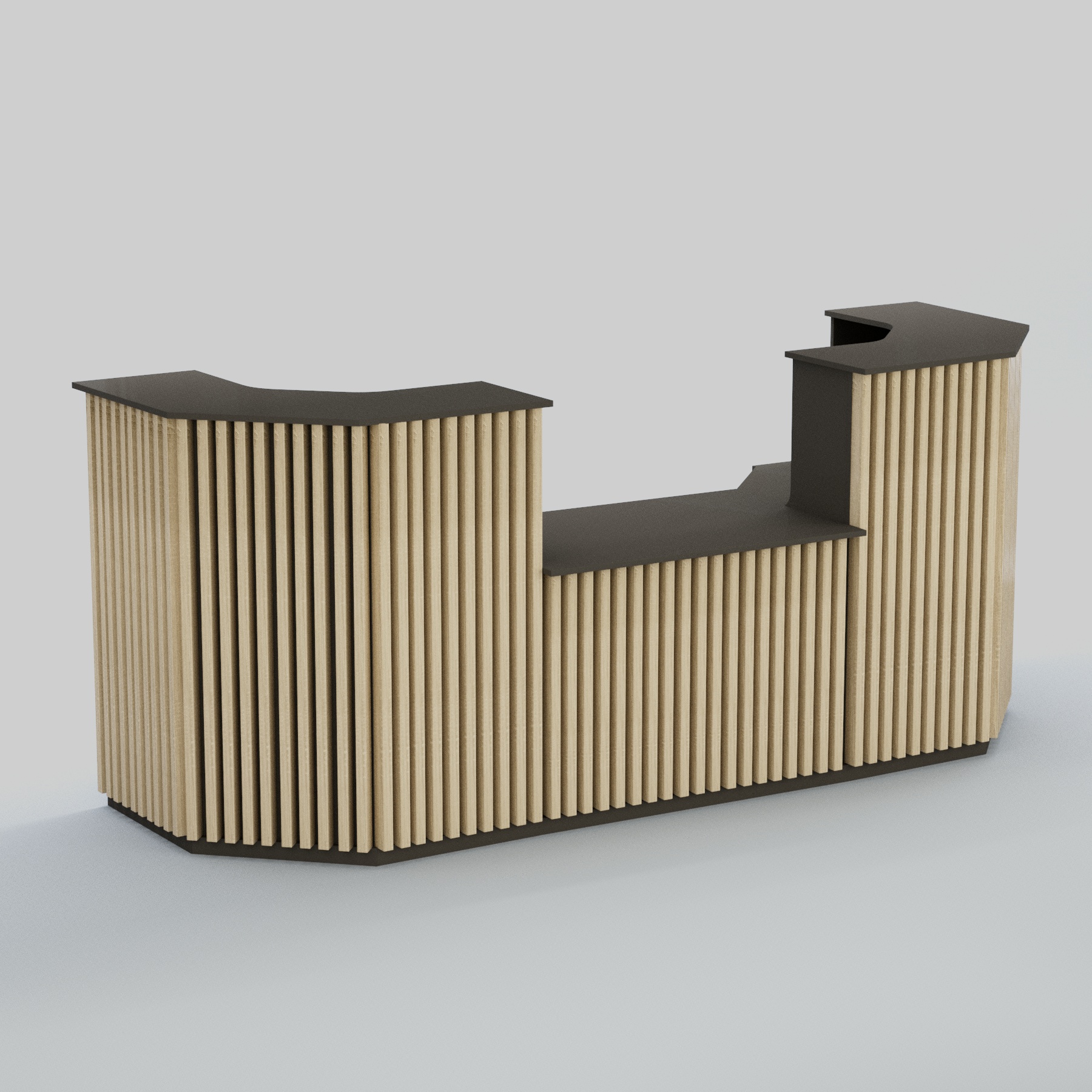 Ресепшен со столом выдачи серии ВЕРТИКАЛЬ №7 Черный + Дуб Сонома