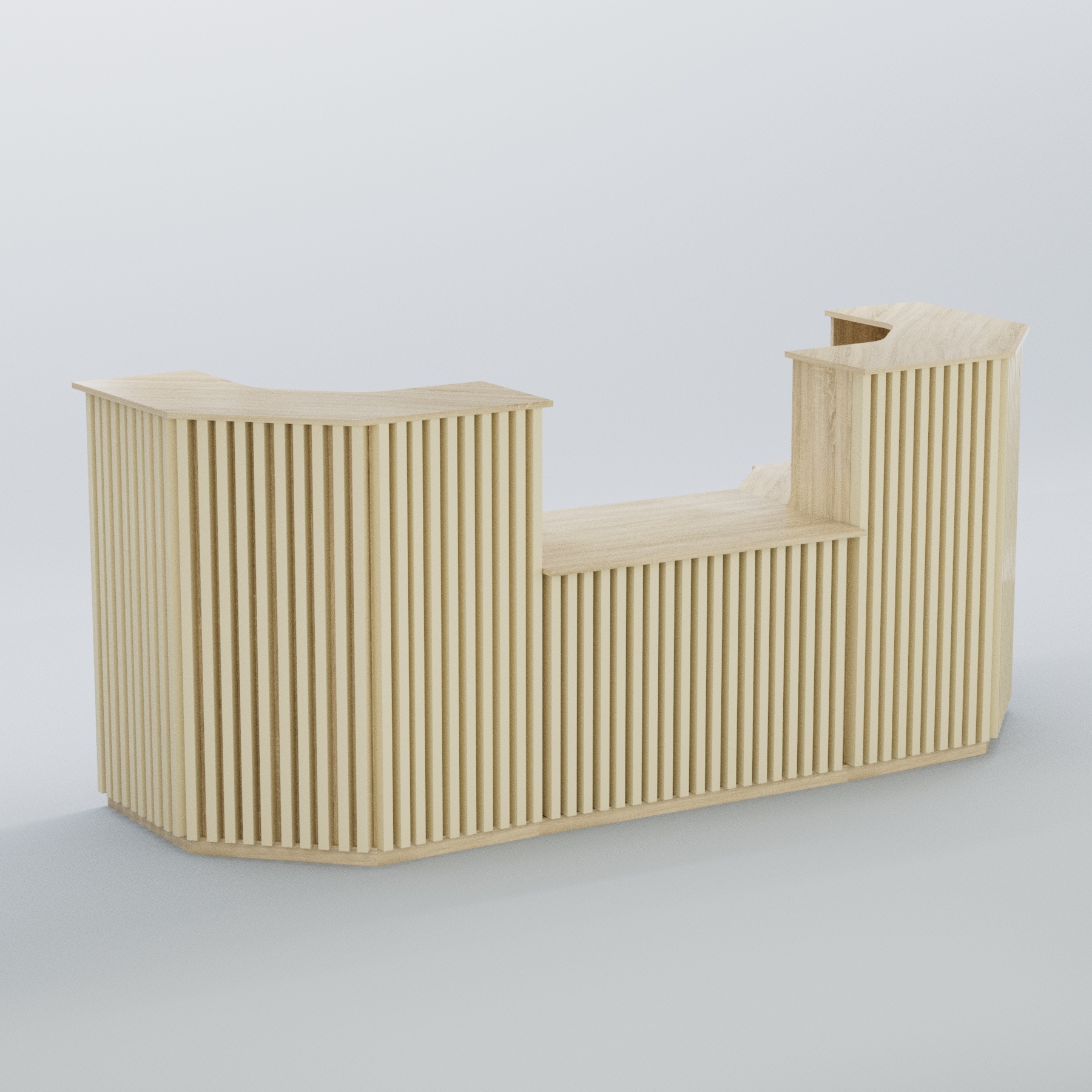 Ресепшен со столом выдачи серии ВЕРТИКАЛЬ №7 Дуб Сонома и Крем Вайс 5-U2236