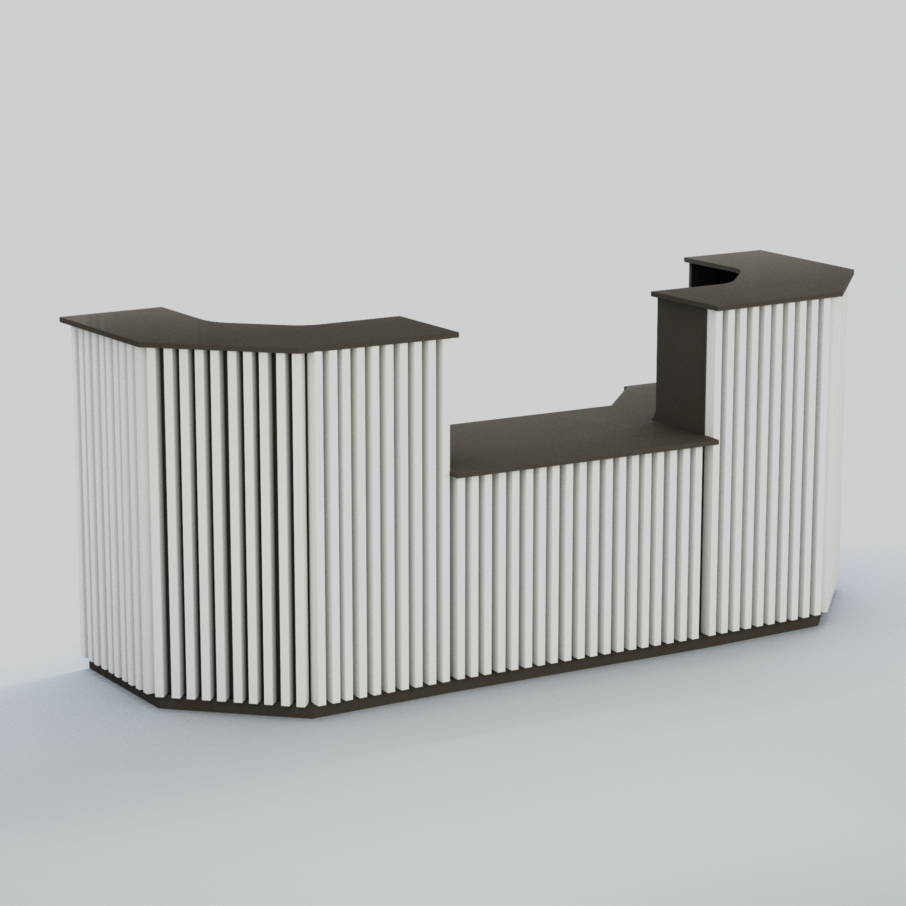 Ресепшен со столом выдачи серии ВЕРТИКАЛЬ №7 Черный + Белый