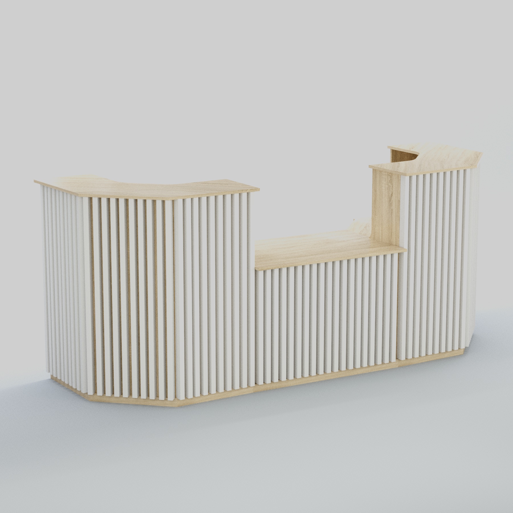 Ресепшен со столом выдачи серии ВЕРТИКАЛЬ №7 Дуб Сонома + Белый