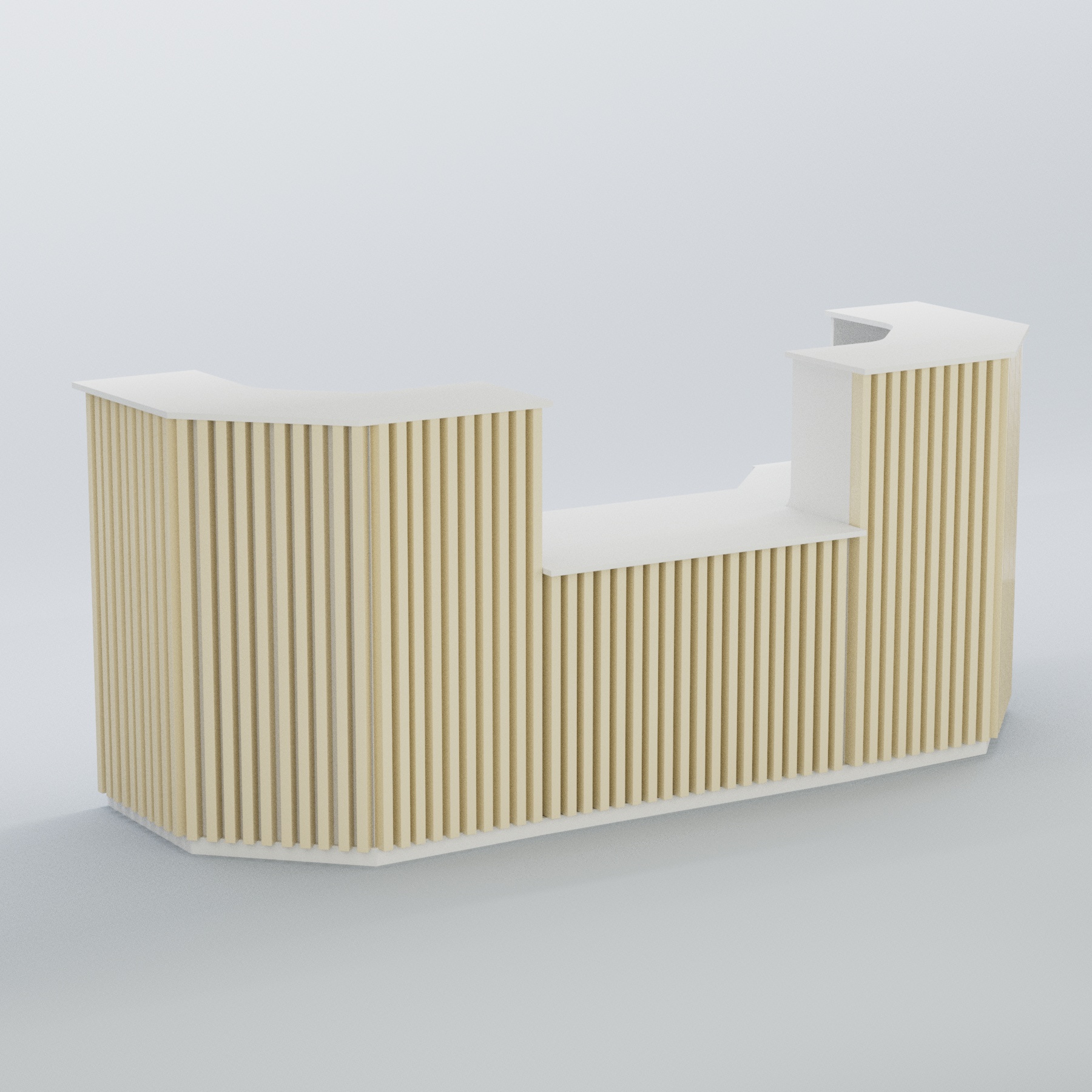 Ресепшен со столом выдачи серии ВЕРТИКАЛЬ №7 Белый + Крем Вайс