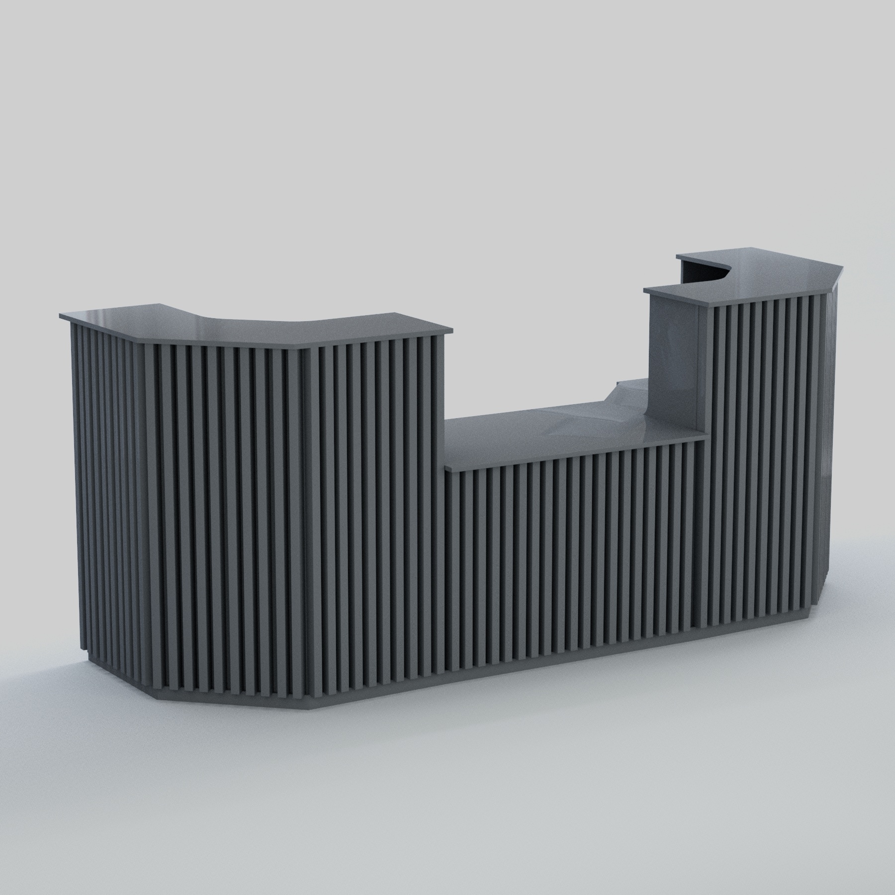 Ресепшен со столом выдачи серии ВЕРТИКАЛЬ №7 Темно-Серый