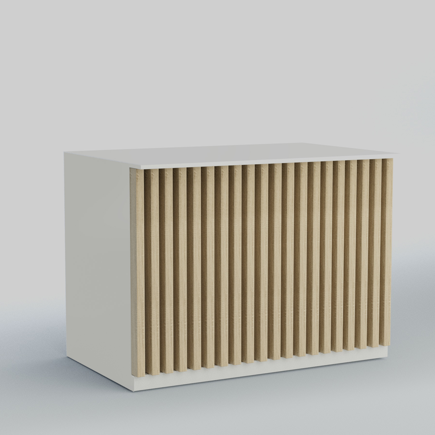 Ресепшен - стол широкий серии ВЕРТИКАЛЬ №8 Белый + Дуб Сонома