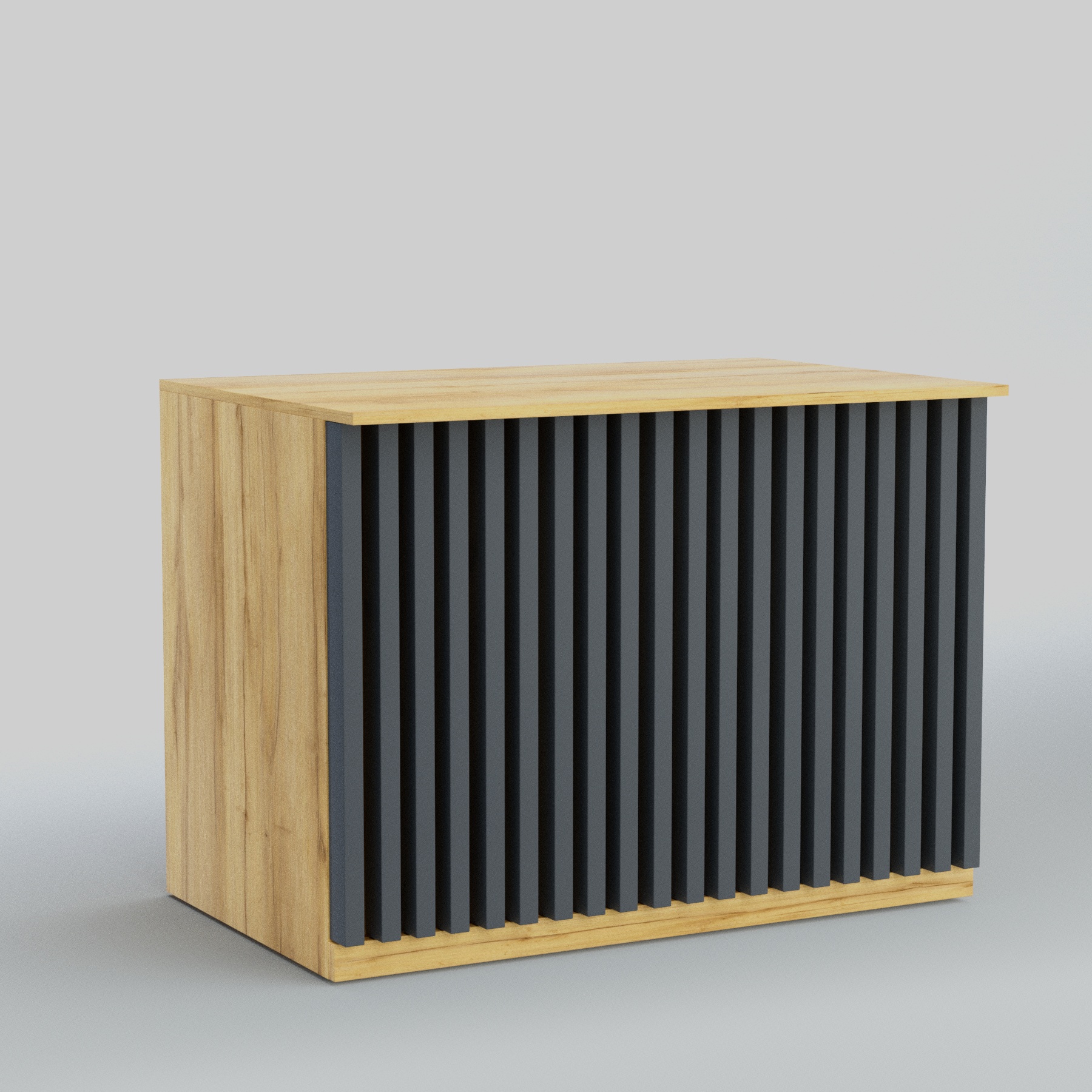 Ресепшен - стол широкий серии ВЕРТИКАЛЬ №8 Дуб Золотистый и Темно-Серый