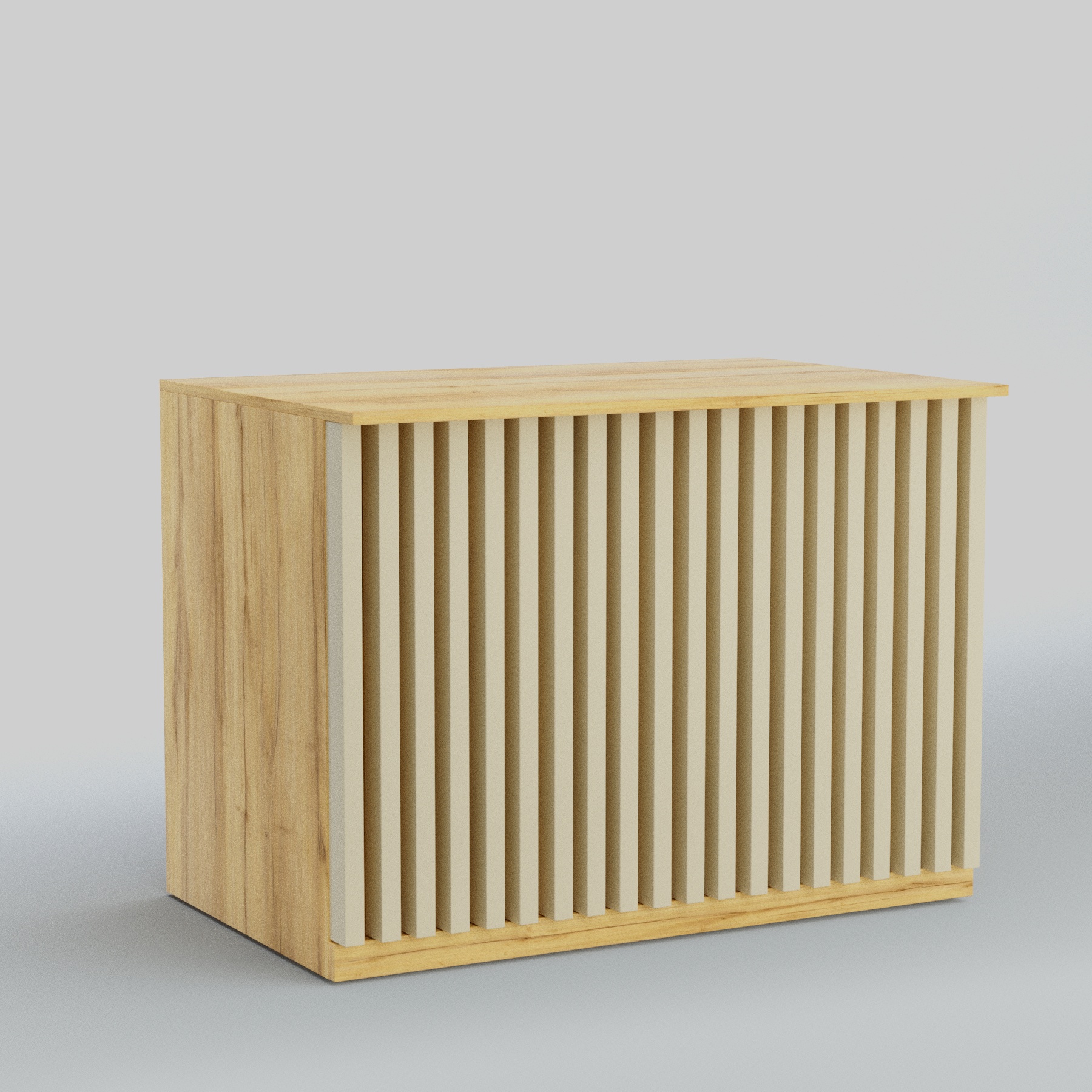 Ресепшен - стол широкий серии ВЕРТИКАЛЬ №8 Дуб Золотистый и Крем Вайс