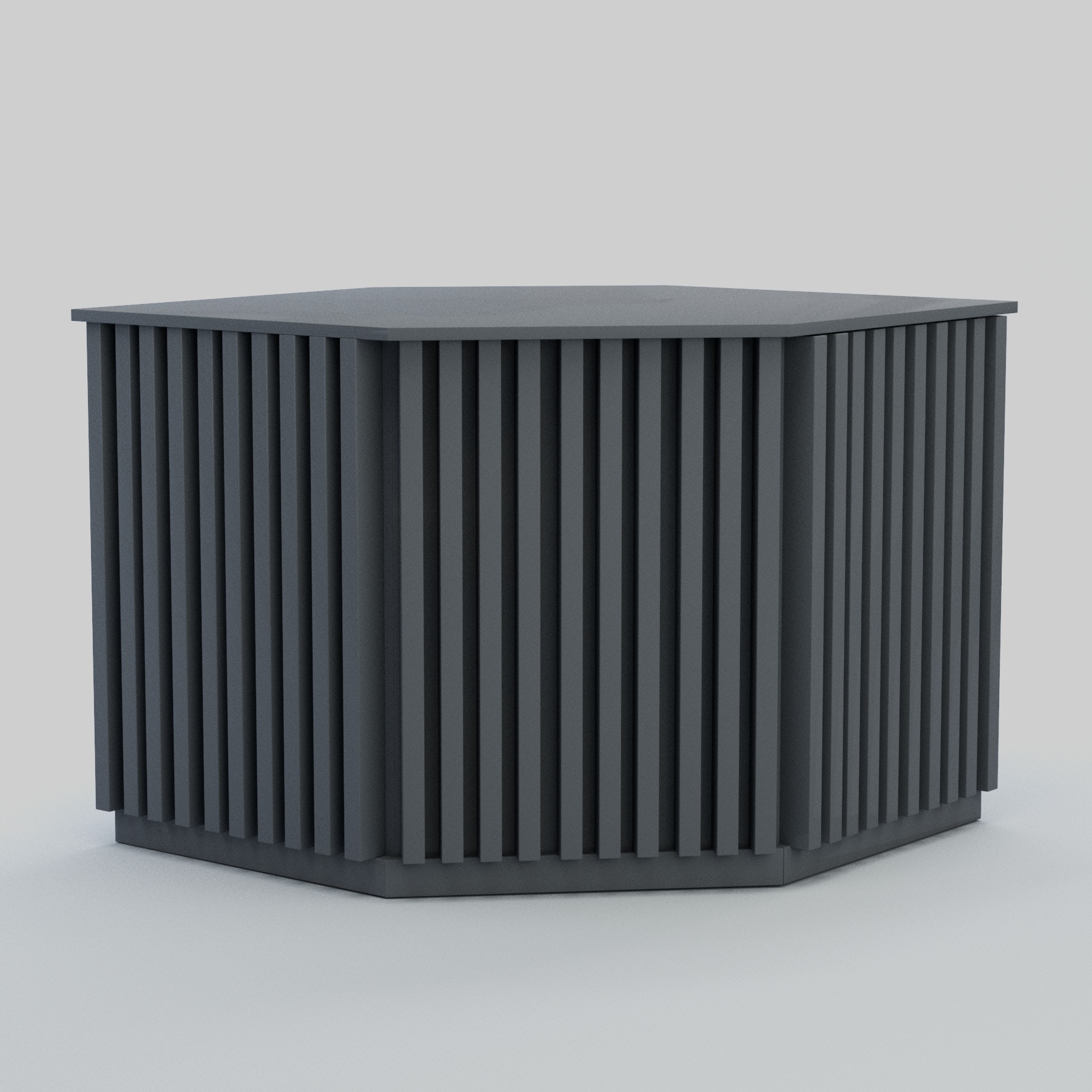 Ресепшен - стол угловой серии ВЕРТИКАЛЬ №10 Темно-Серый