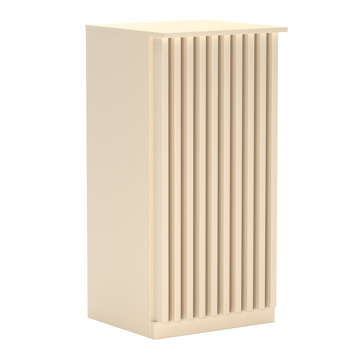 Торговый стол-прилавок квадратный для выдачи товара с планками серии ВЕРТИКАЛЬ №21 Крем Вайс