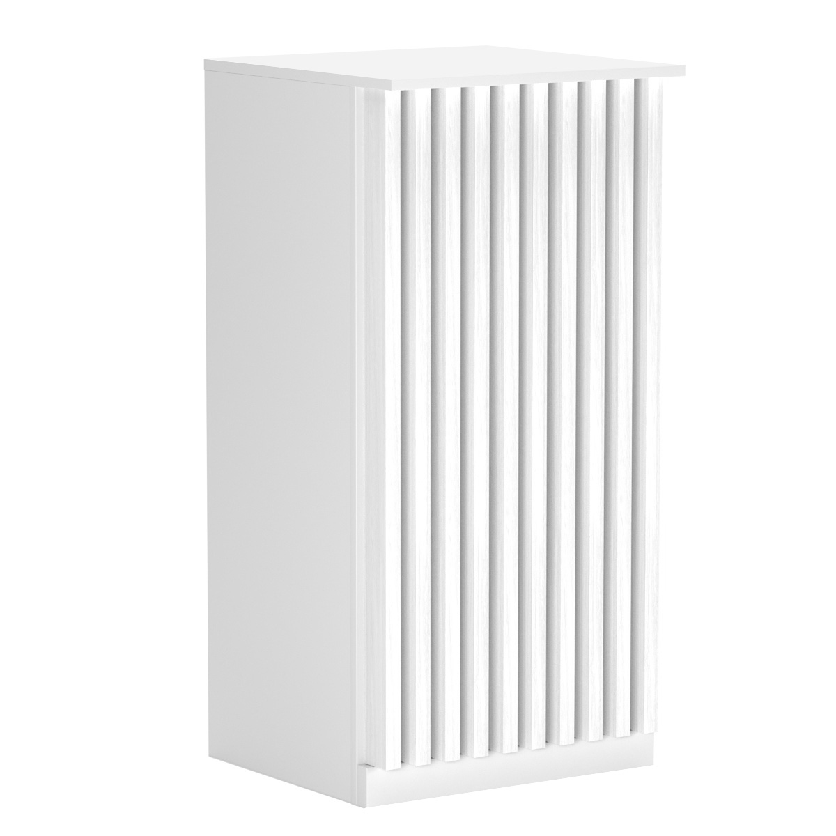 Торговый стол-прилавок квадратный для выдачи товара с планками серии ВЕРТИКАЛЬ №21 Белый