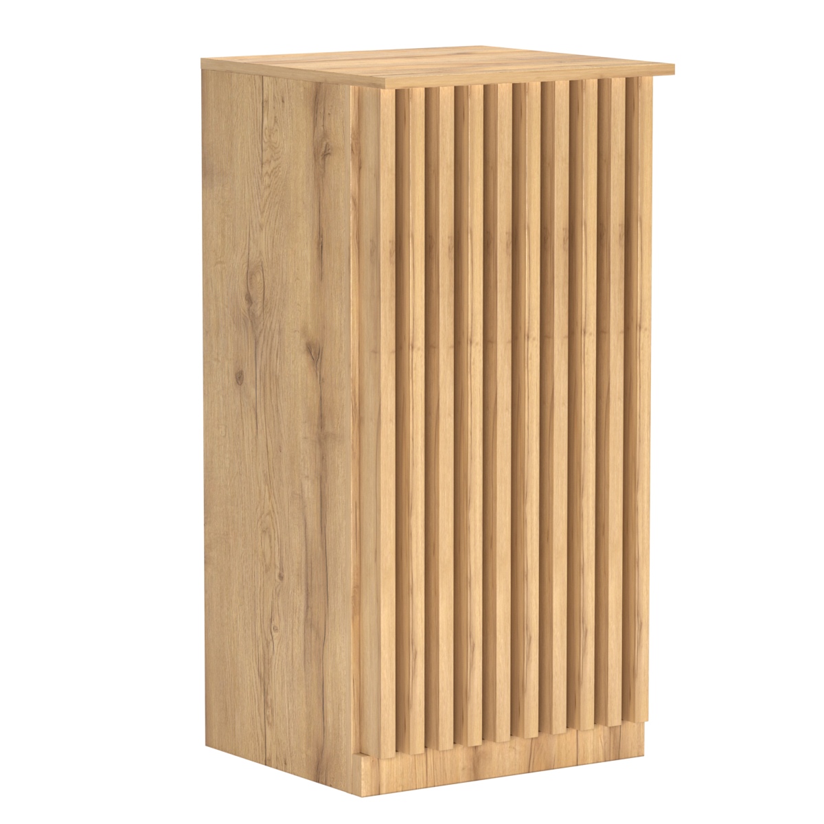 Торговый стол-прилавок квадратный для выдачи товара с планками серии ВЕРТИКАЛЬ №21 Дуб Золотистый