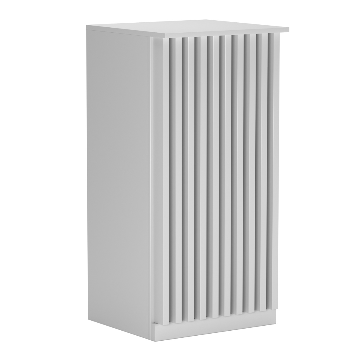 Торговый стол-прилавок квадратный для выдачи товара с планками серии ВЕРТИКАЛЬ №21 Серый