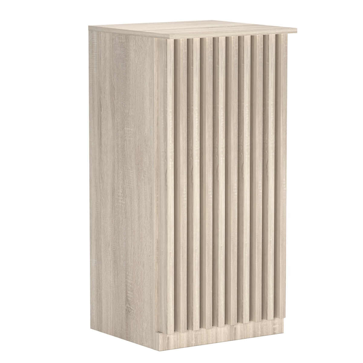 Торговый стол-прилавок квадратный для выдачи товара с планками серии ВЕРТИКАЛЬ №21 Дуб сонома