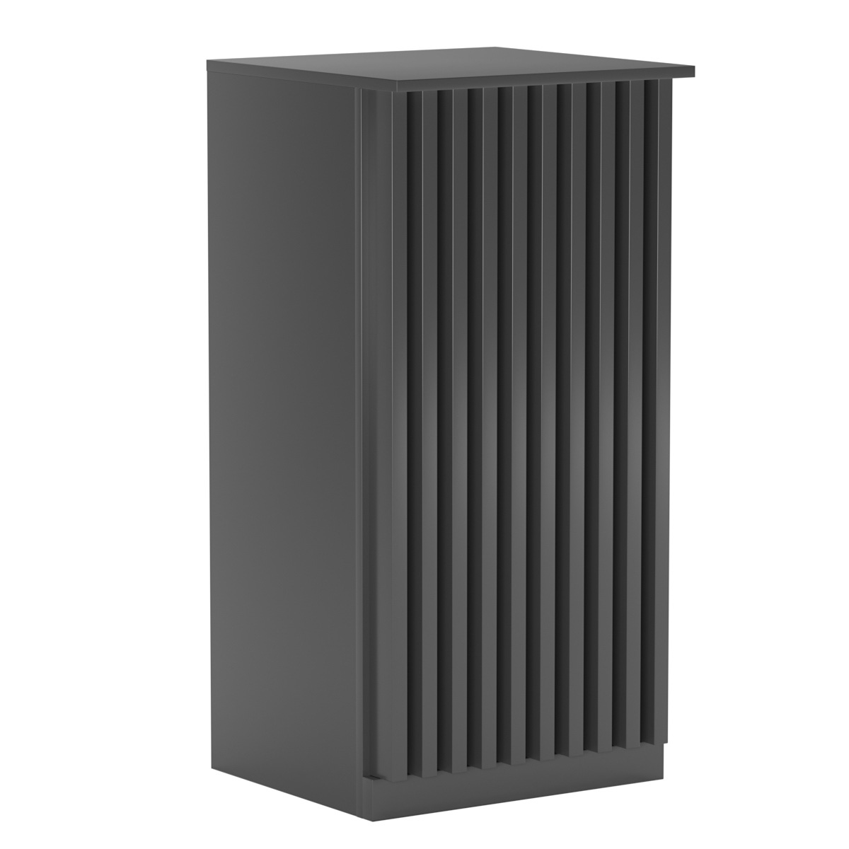 Торговый стол-прилавок квадратный для выдачи товара с планками серии ВЕРТИКАЛЬ №21 Антрацит