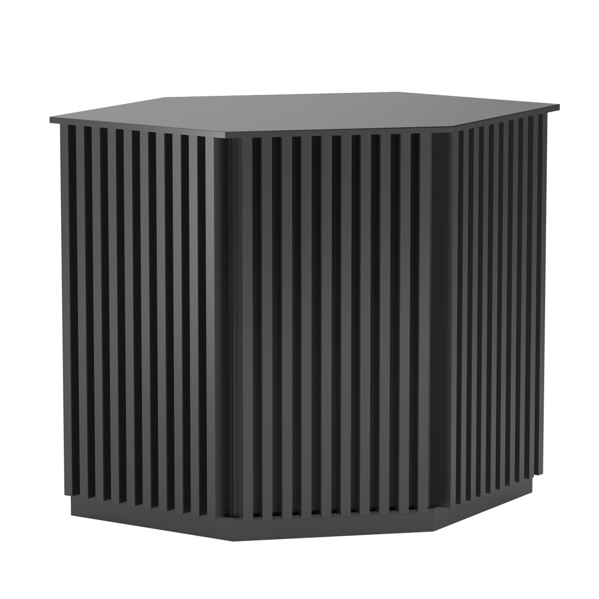 Торговый стол-прилавок шестигранный с планками серии ВЕРТИКАЛЬ №22 Антрацит