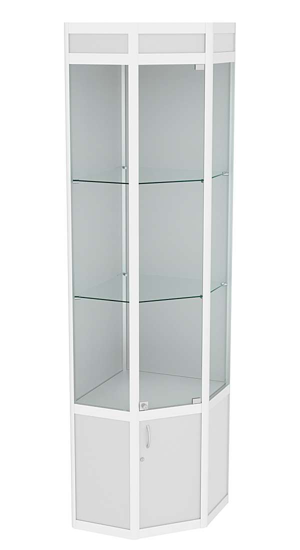 Витрина из профиля пятигранная угловая №1  Серый