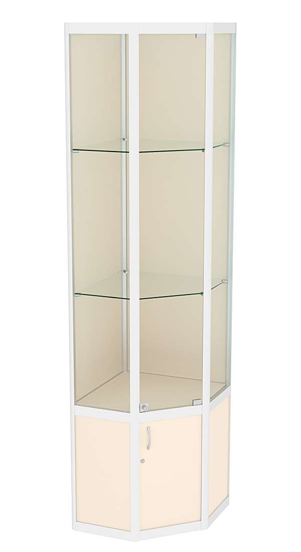 Витрина из профиля пятигранная угловая №2 Крем Вайс