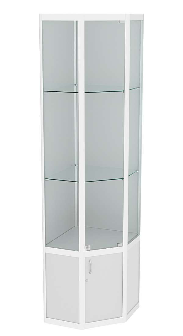 Витрина из профиля пятигранная угловая №2 Серый