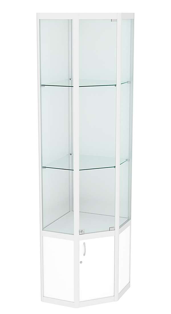 Витрина из профиля пятигранная угловая №2 Белый