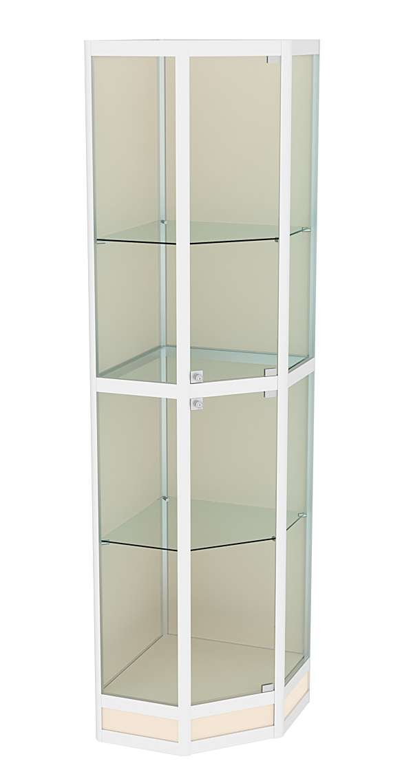 Витрина из профиля пятигранная угловая №4 Крем Вайс