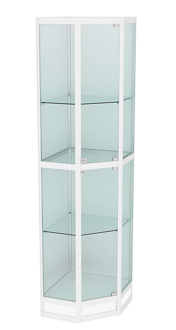 Витрина из профиля пятигранная угловая №4 Белый