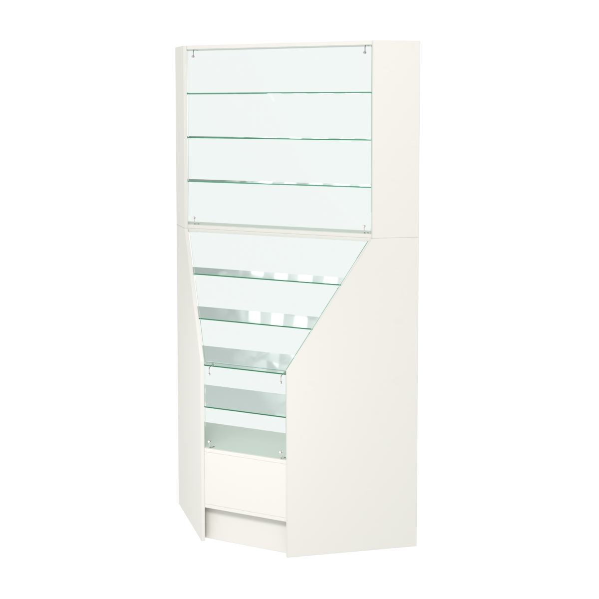 Витрина внутренняя угловая Алмаз №4 Белый