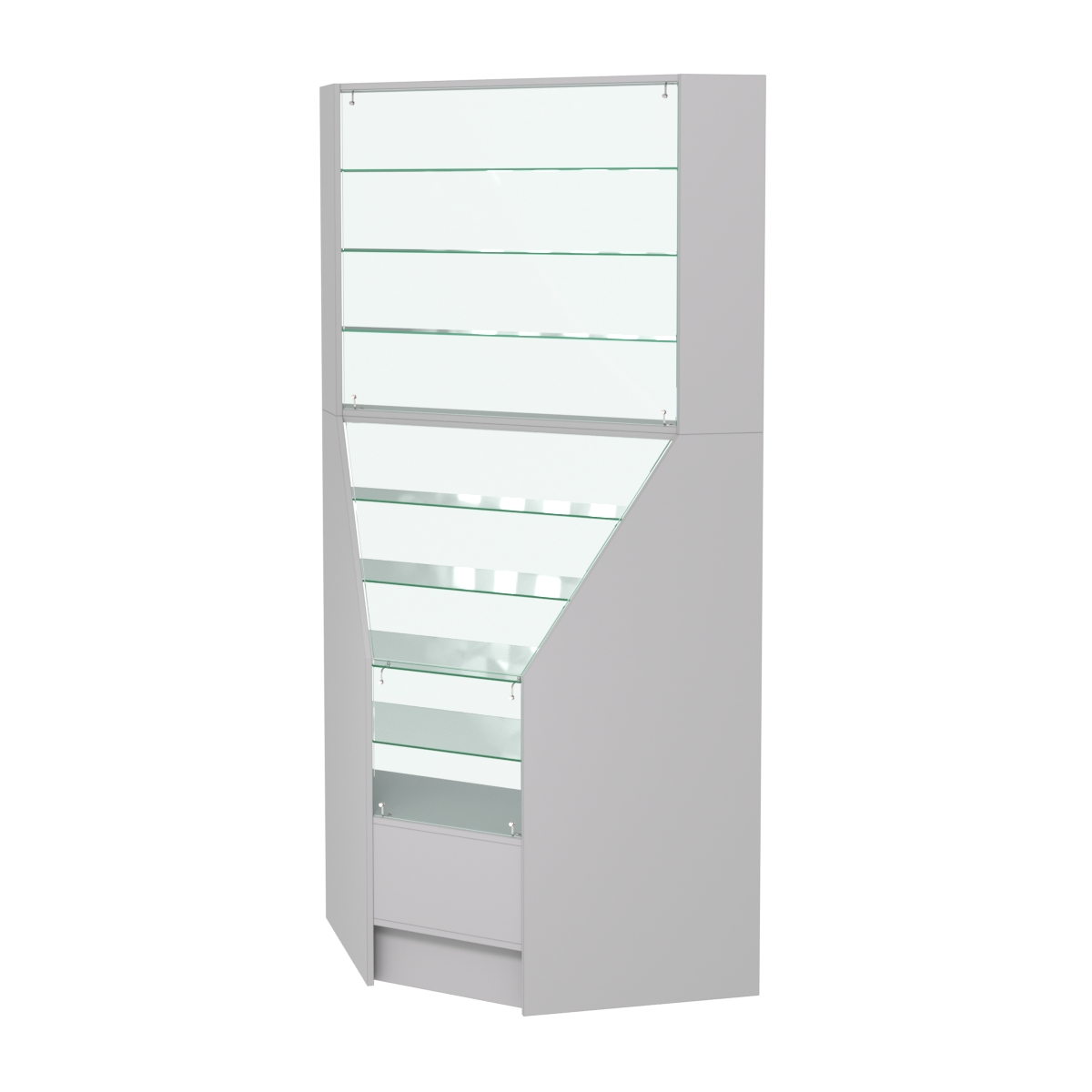 Витрина внутренняя угловая Алмаз №4 Серый