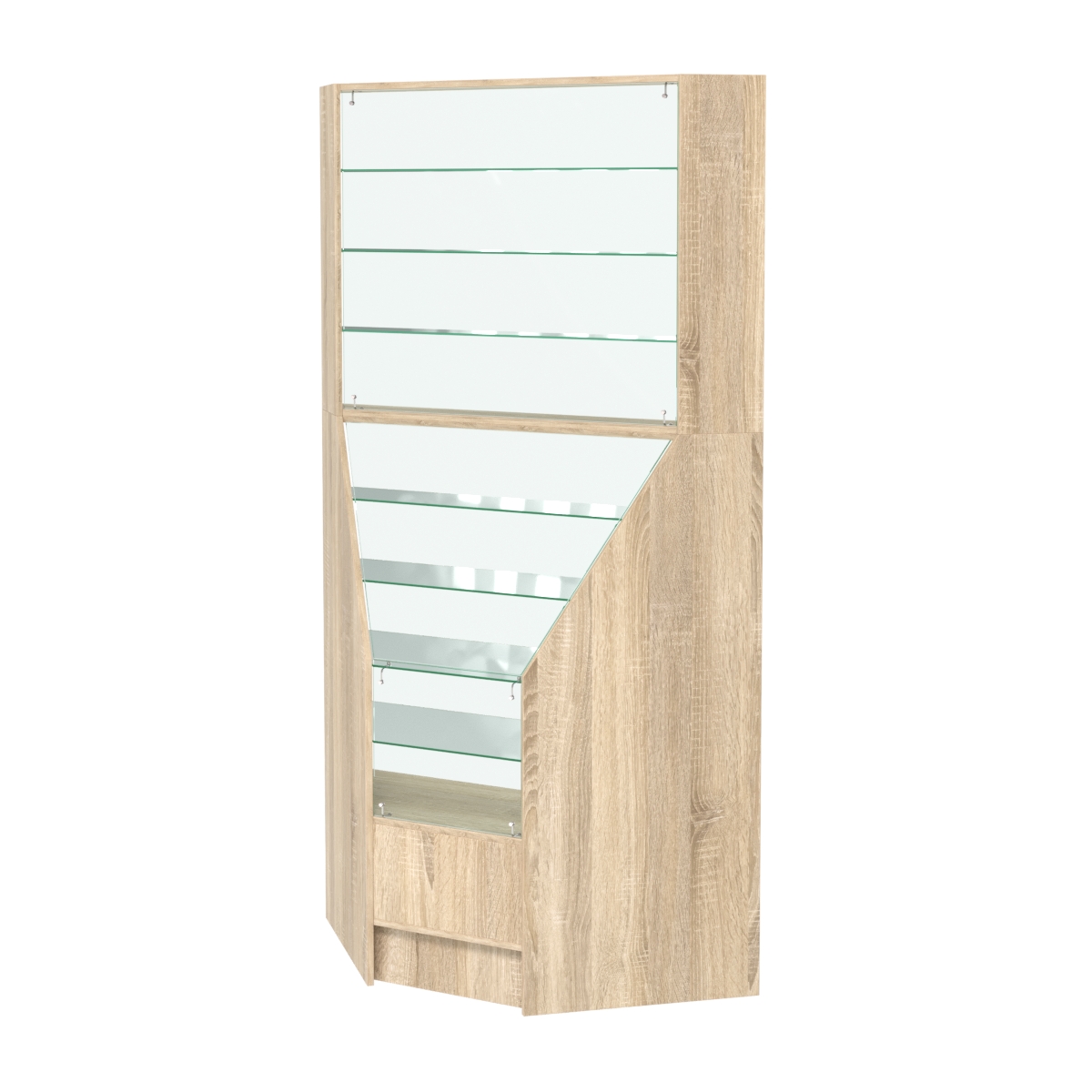 Витрина внутренняя угловая Алмаз №4 Дуб Сонома