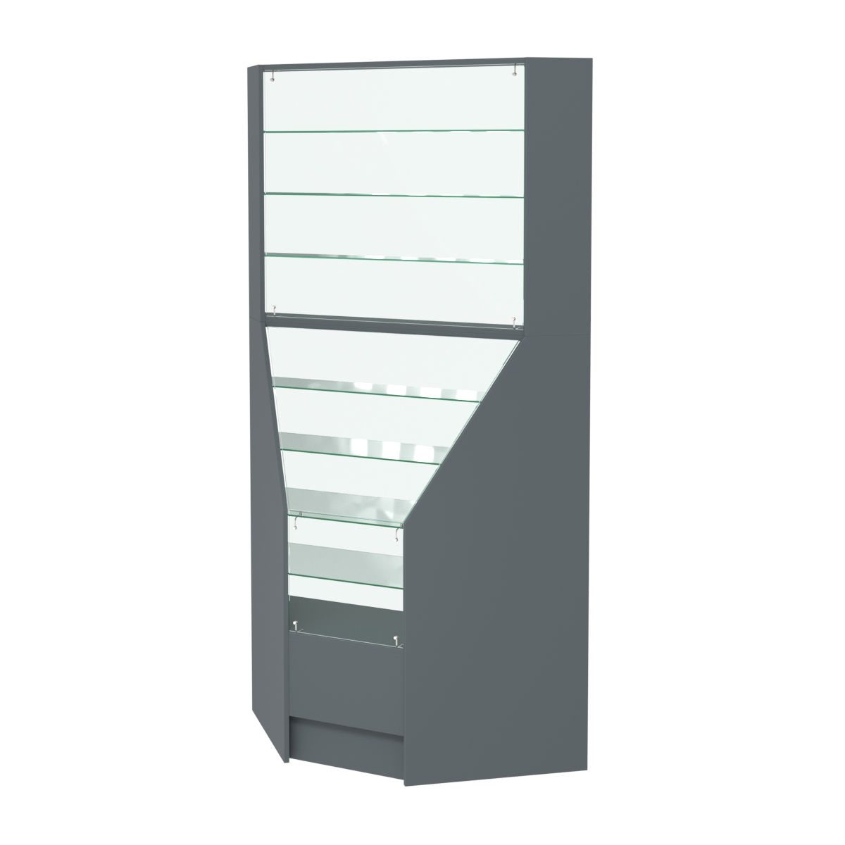 Витрина внутренняя угловая Алмаз №4 Темно-Серый