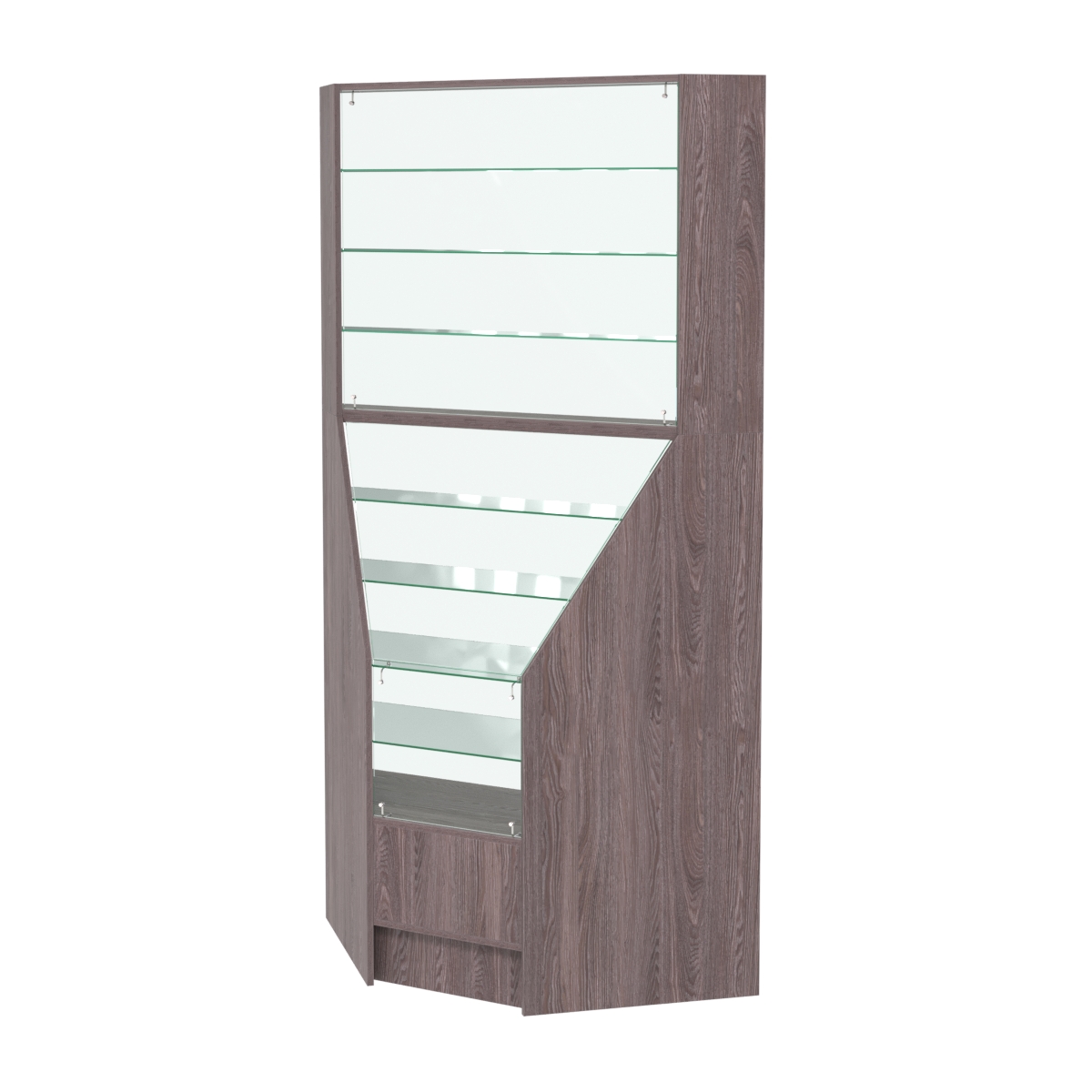 Витрина внутренняя угловая Алмаз №4 Ясень Анкор темный