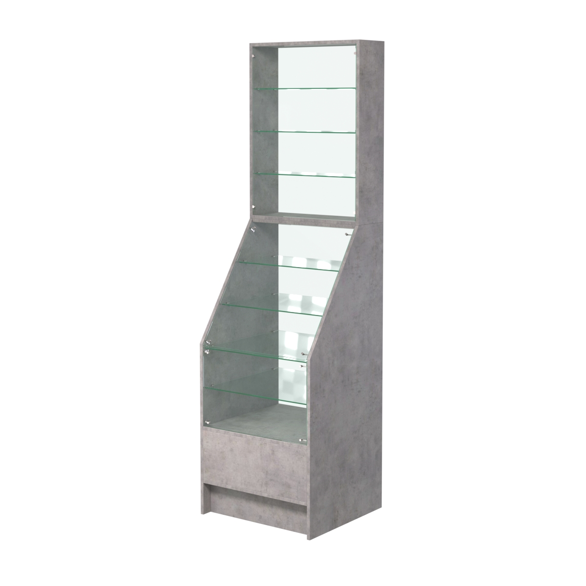 Витрина АЛМАЗ №1-600 Бетон Чикаго светло-серый F186 ST9