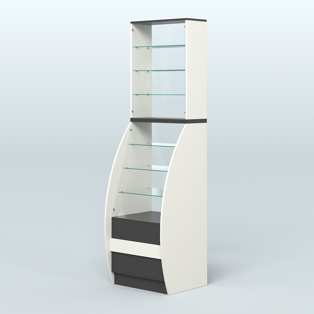 Витрина БРИЗ №1-600 Белый и Черный