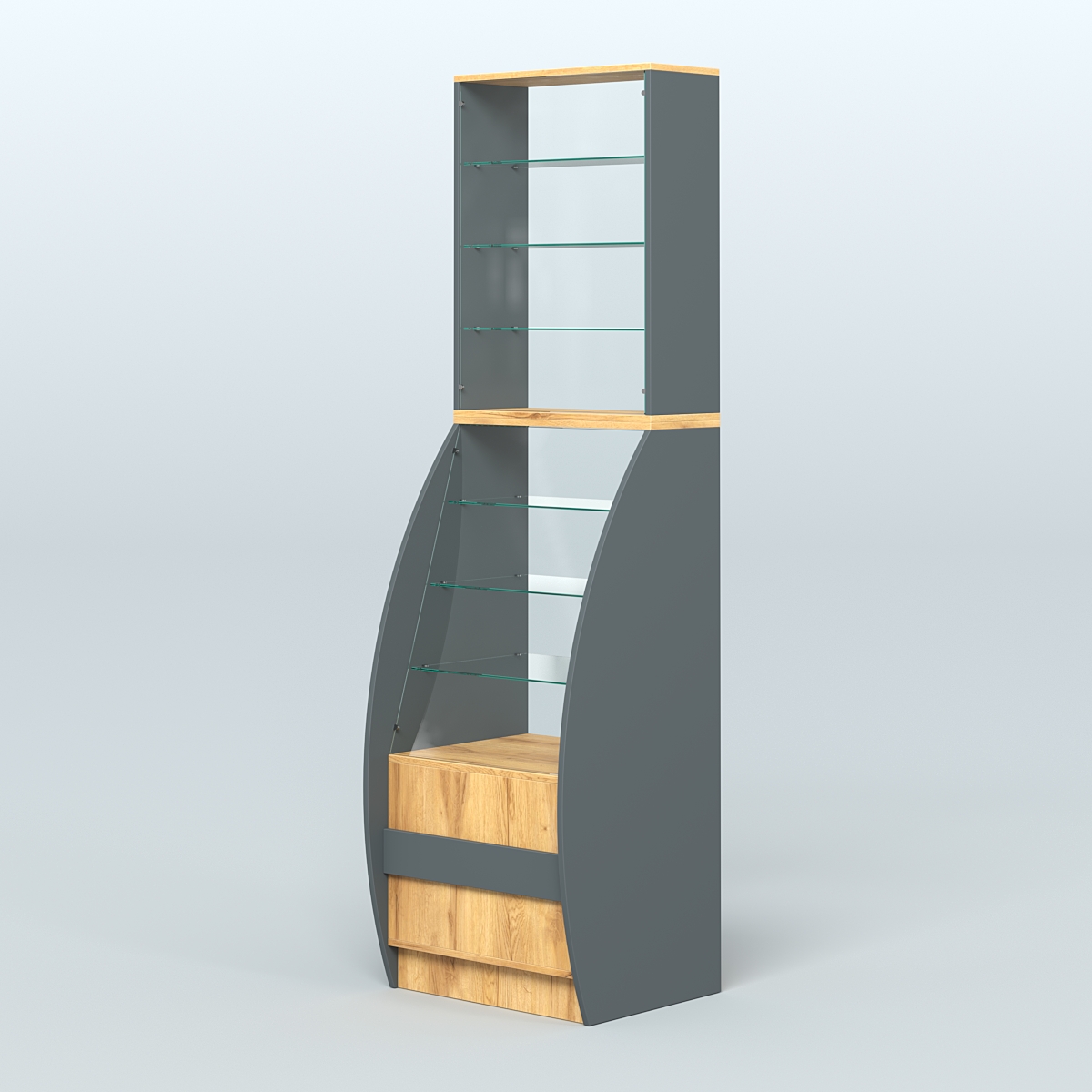 Витрина БРИЗ №1-600 Темно-Серый  + Дуб Золотистый