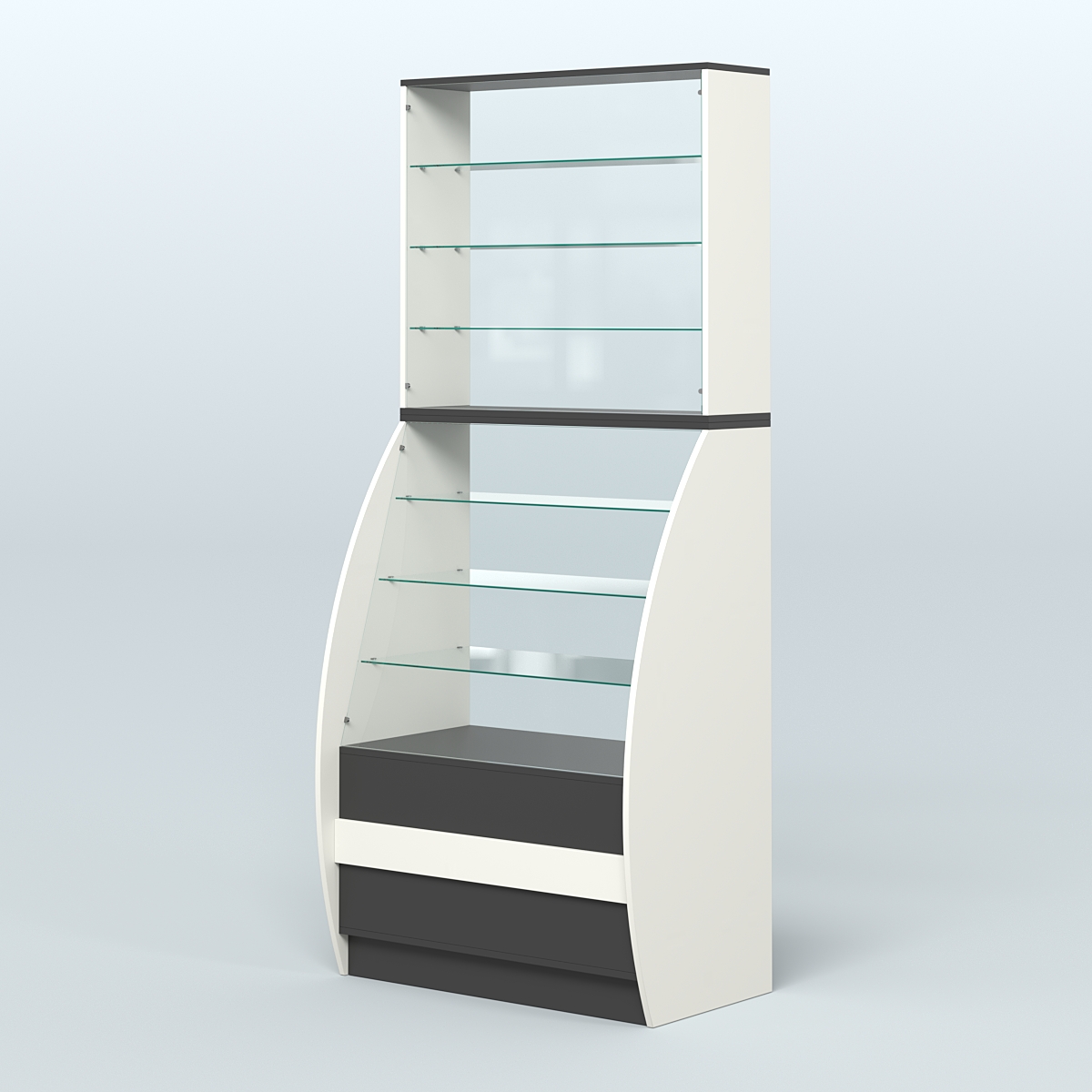 Витрина БРИЗ №1-900 Белый и Черный